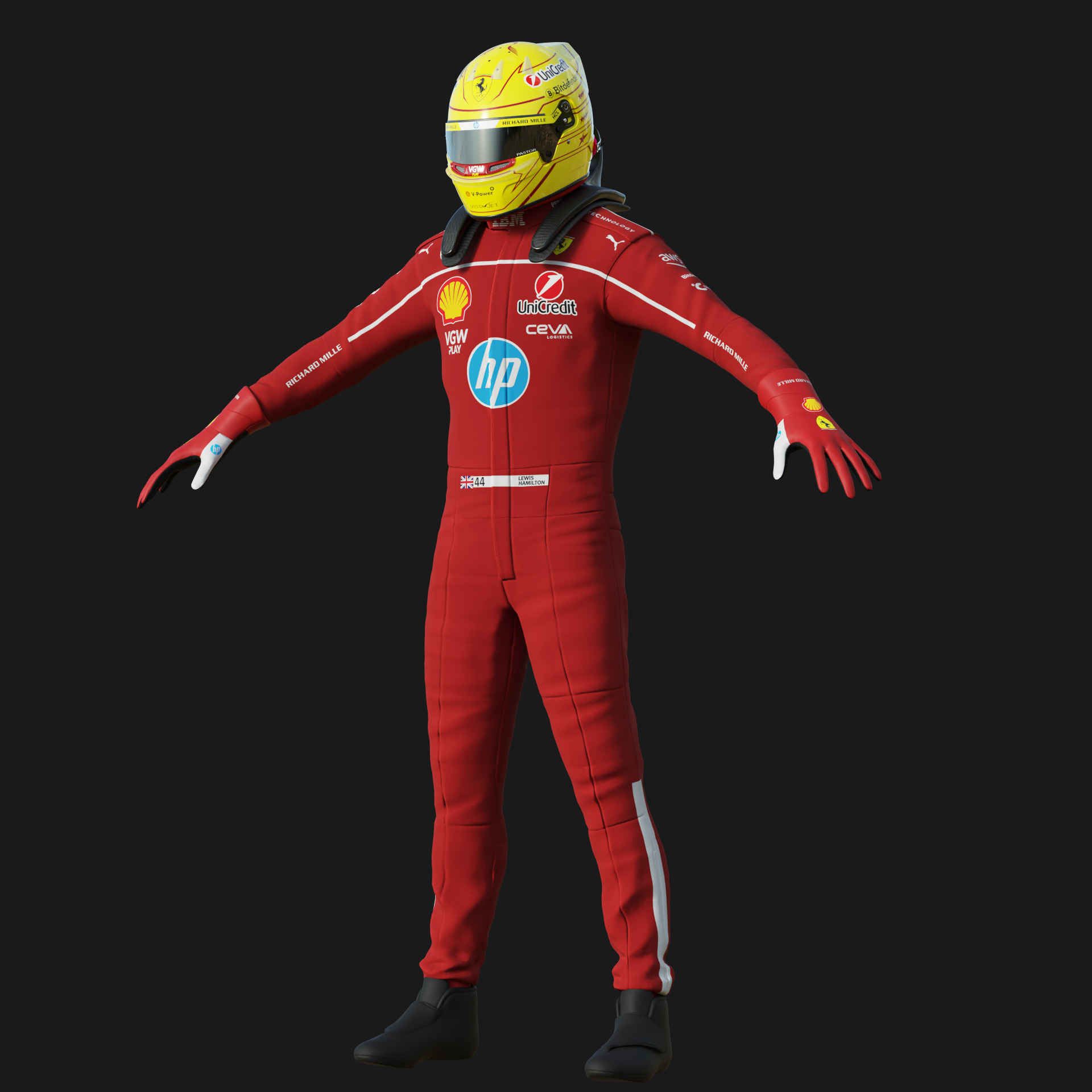 F1 Ferrari Race Suit 2025 3D model_13