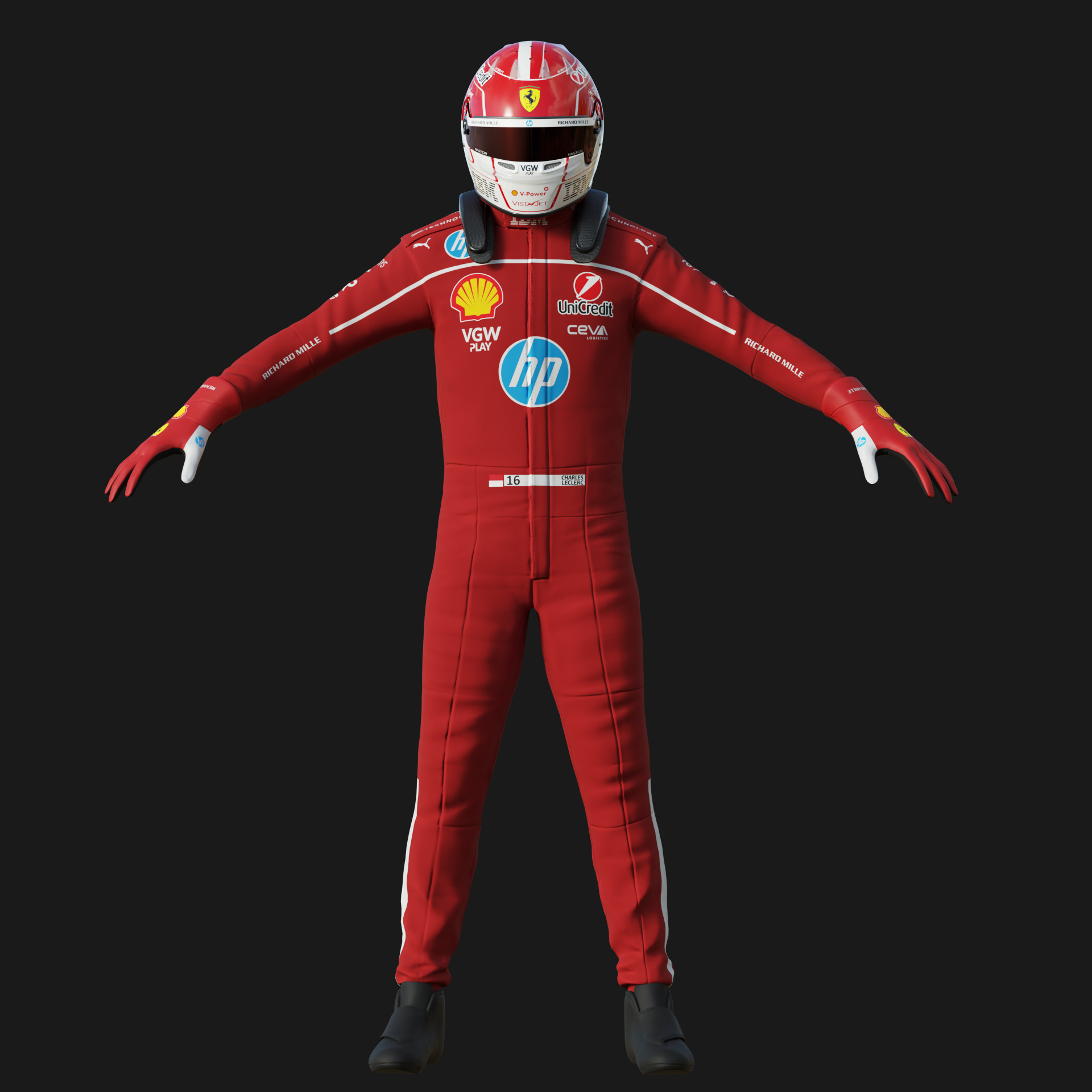 F1 Ferrari Race Suit 2025 3D model_2