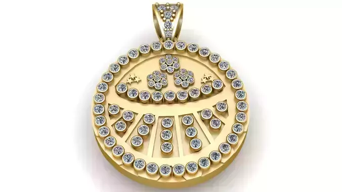 FLOWER GEM PENDANT 3D PRINTABLE MODEL 3D print model