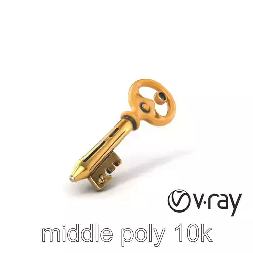 Intricate Antique Key model pack Low-poly 3D model
