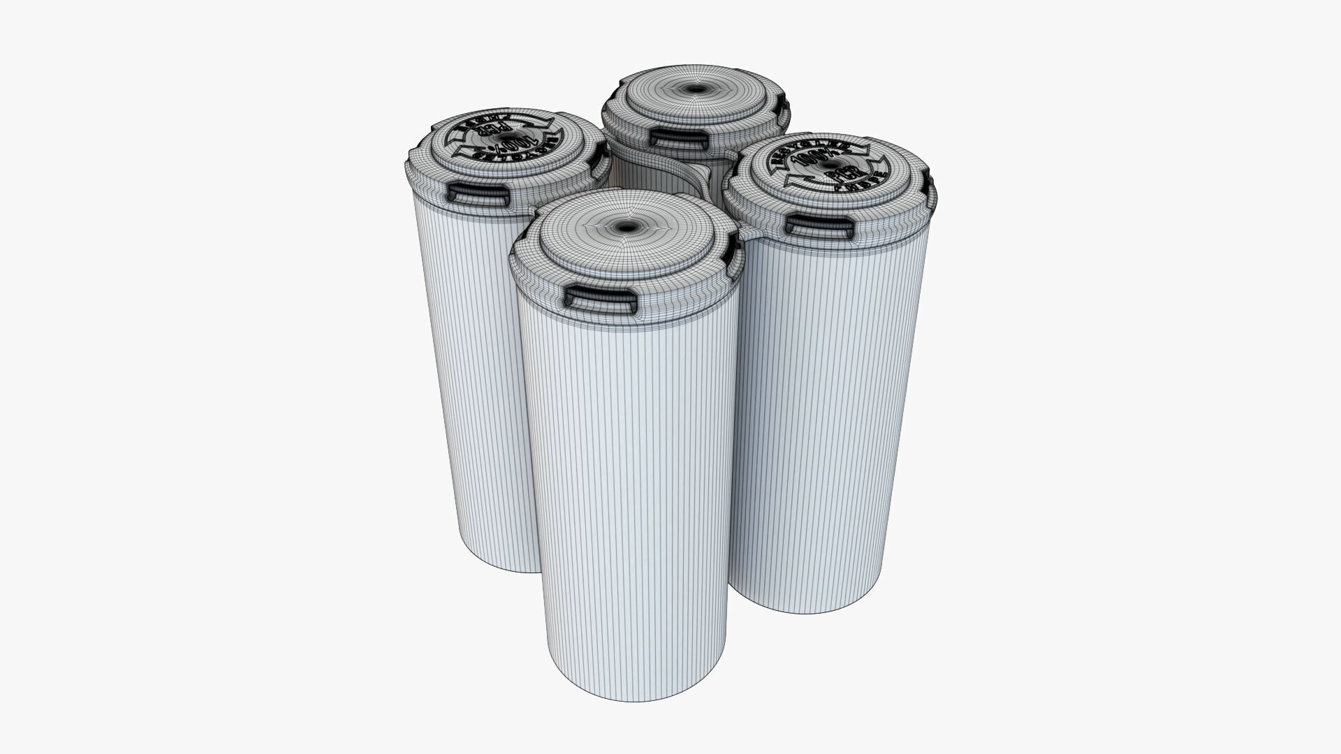 Slim Can 250ml Clip Pak Carrier Handle Quadpak 3D model_5