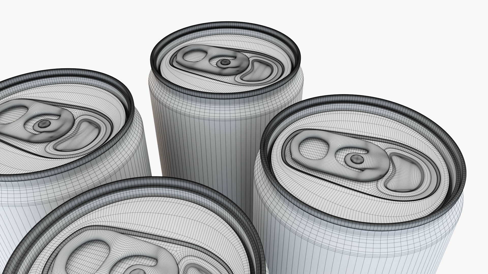 Slim Can 250ml Clip Pak Carrier Handle Quadpak 3D model_7