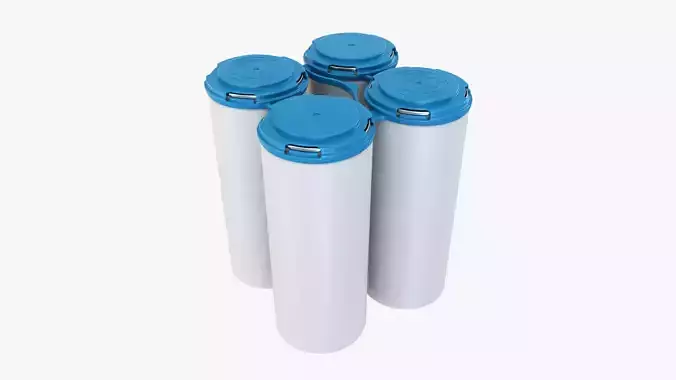 Slim Can 250ml Clip Pak Carrier Handle Quadpak 3D model