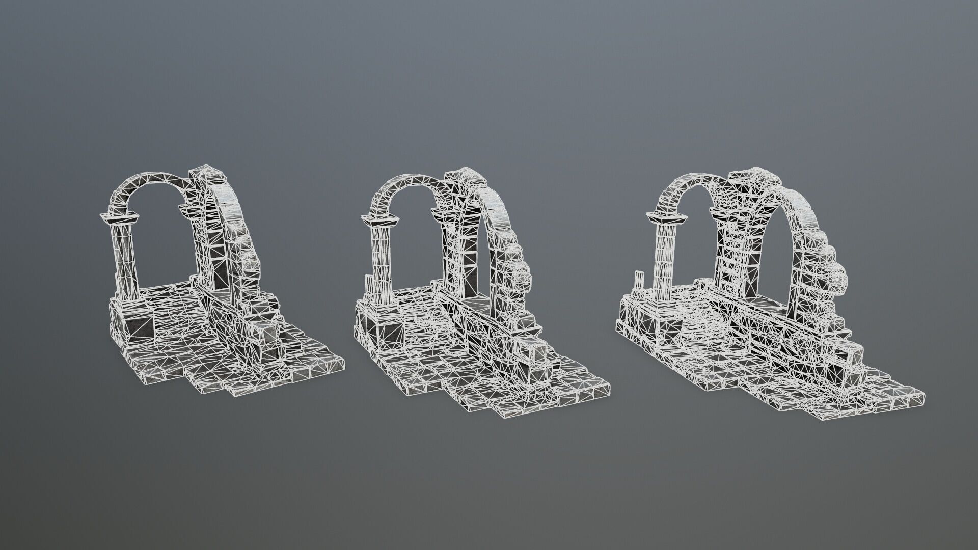 Ruin Gate Low-poly 3D model_12