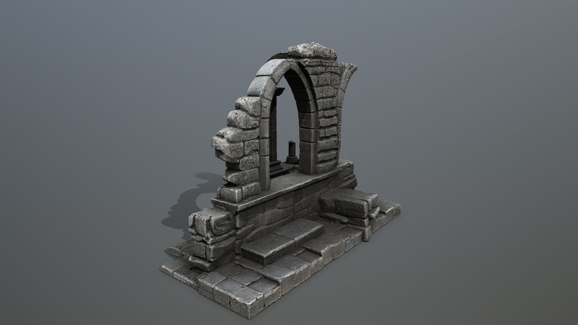 Ruin Gate Low-poly 3D model_8