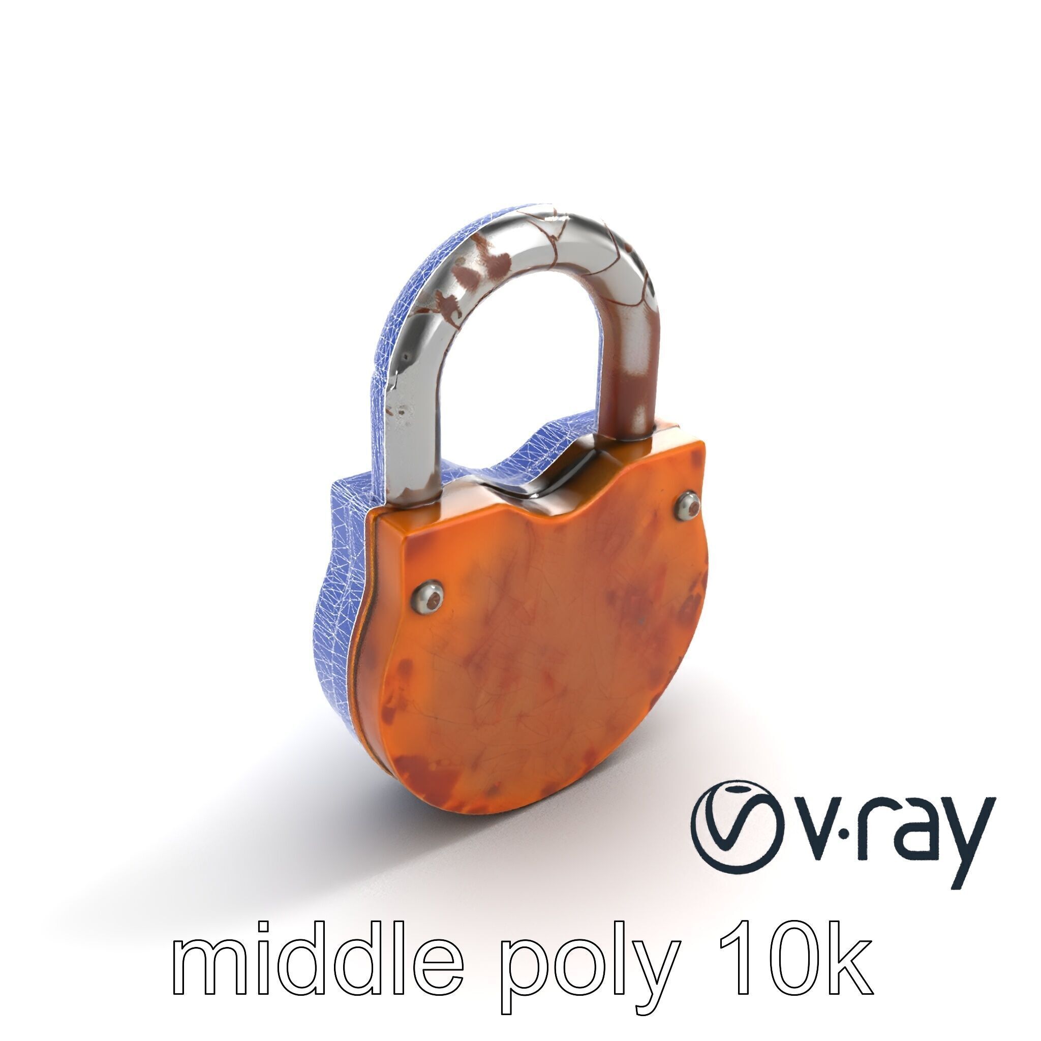 Rustic Metal Lock with Aged Texture model pack Low-poly 3D model_10