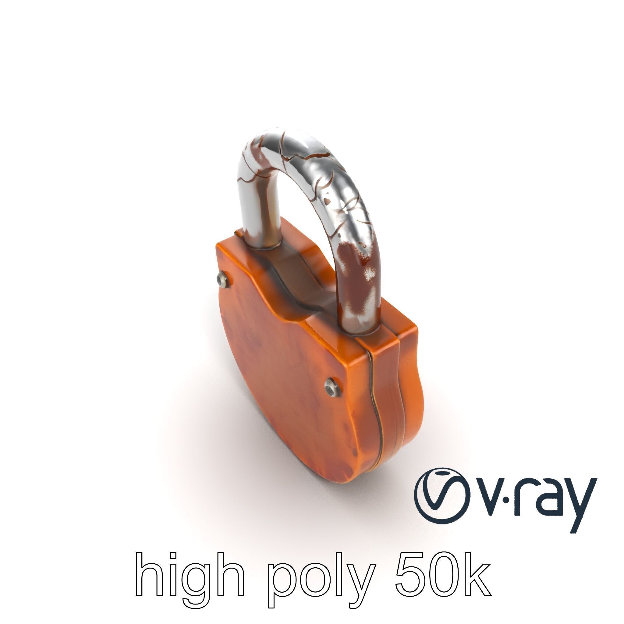 Rustic Metal Lock with Aged Texture model pack Low-poly 3D model_17
