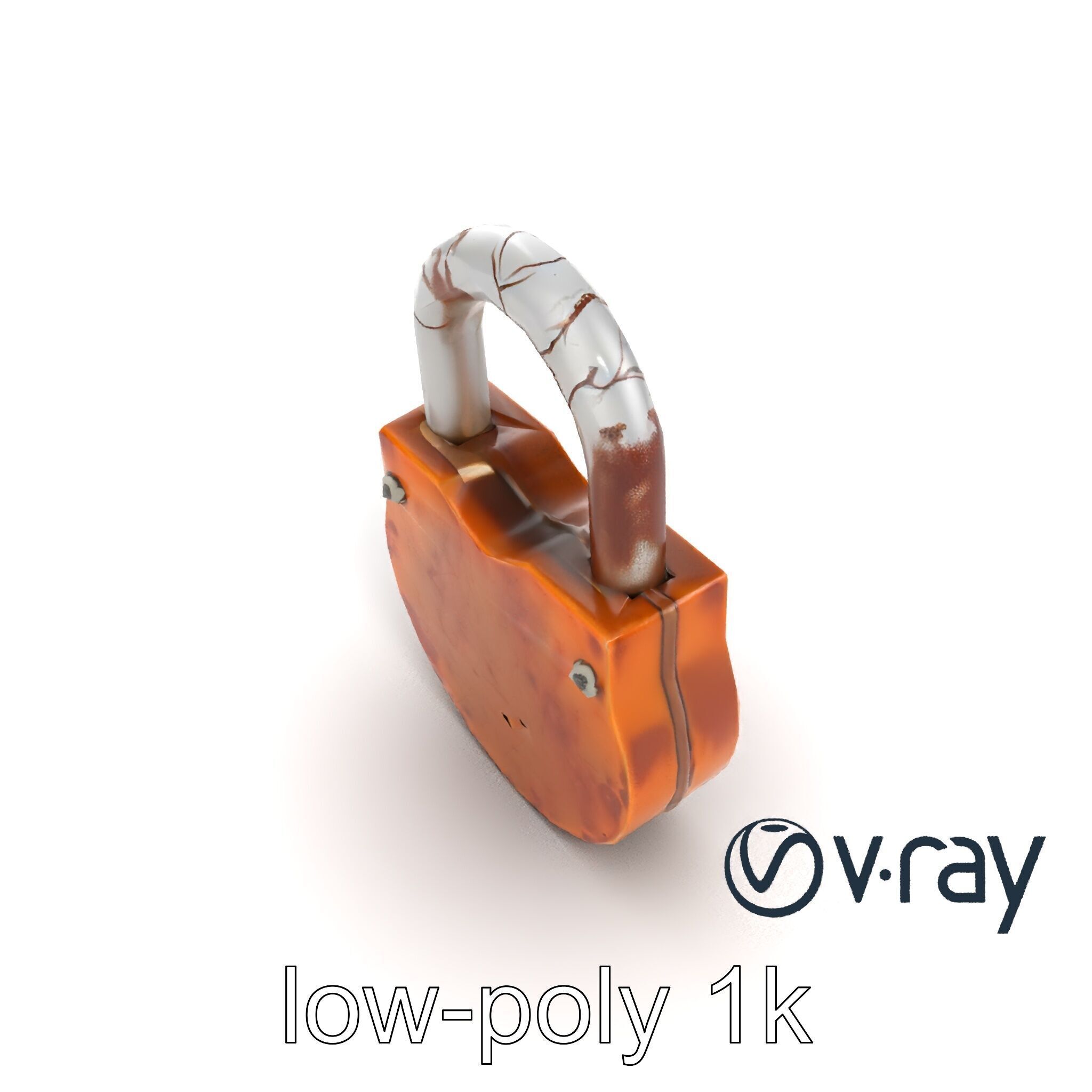 Rustic Metal Lock with Aged Texture model pack Low-poly 3D model_27