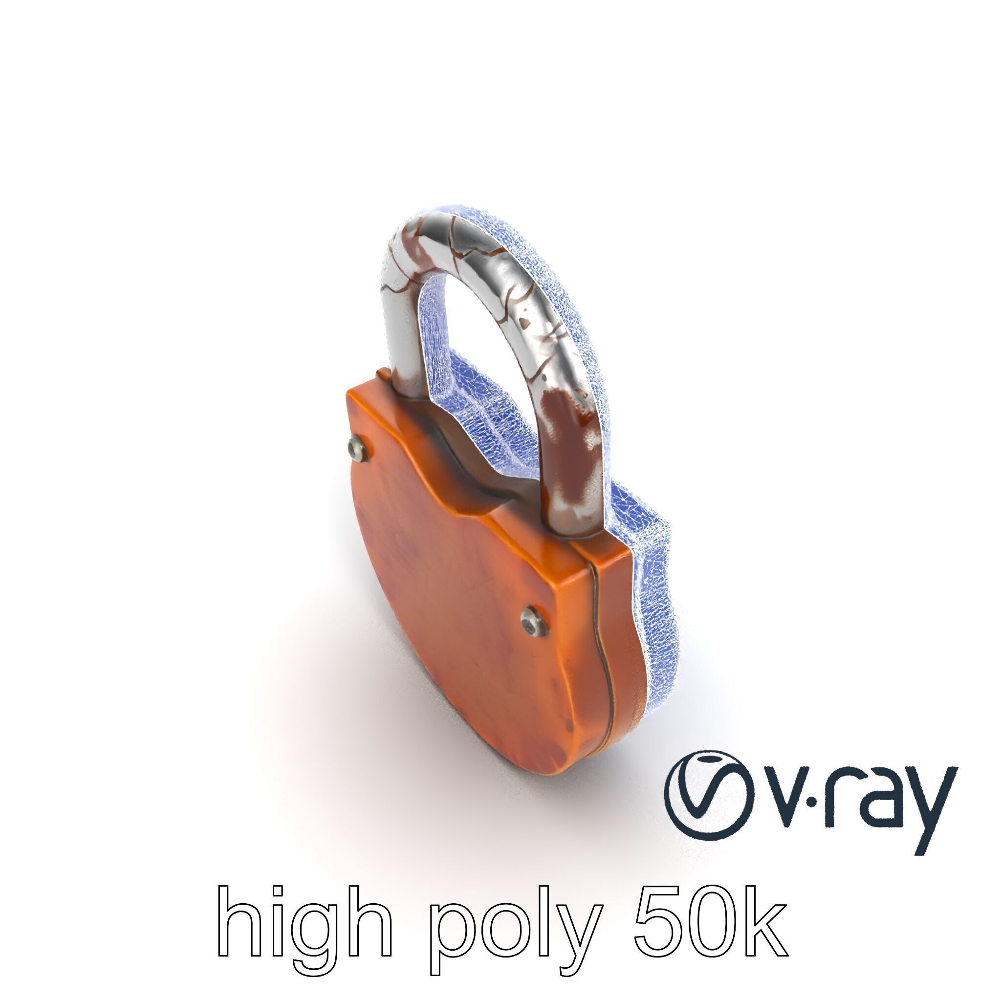 Rustic Metal Lock with Aged Texture model pack Low-poly 3D model_13