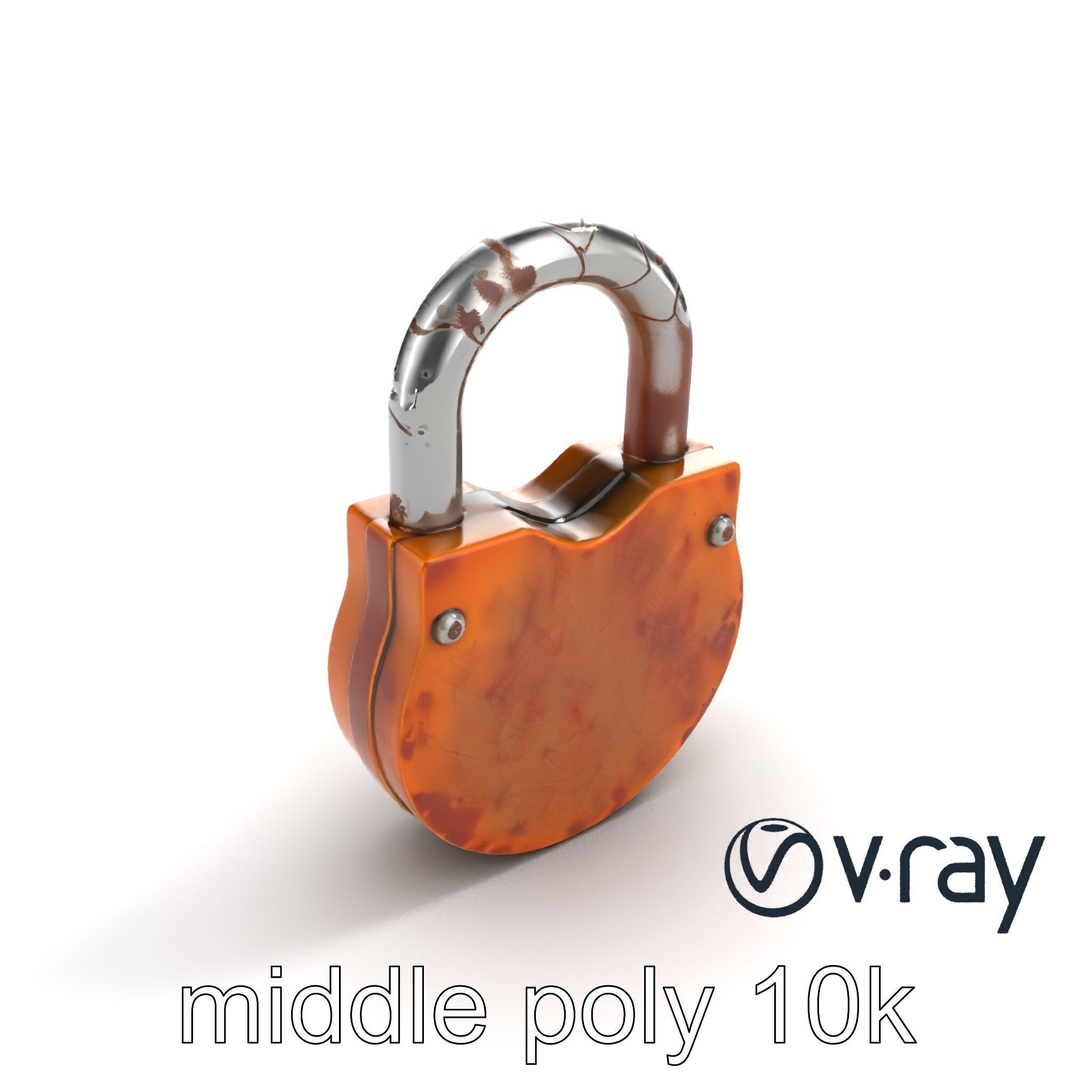 Rustic Metal Lock with Aged Texture model pack Low-poly 3D model_7