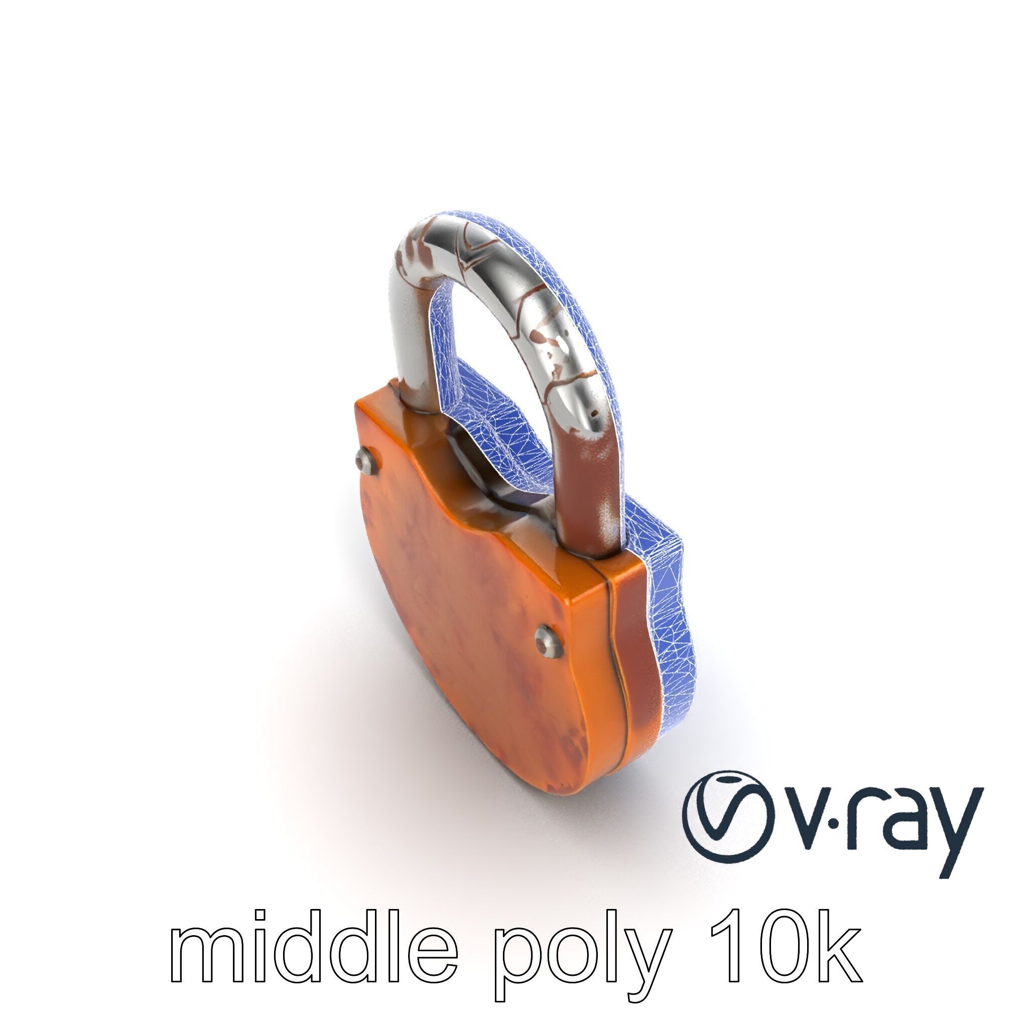 Rustic Metal Lock with Aged Texture model pack Low-poly 3D model_24