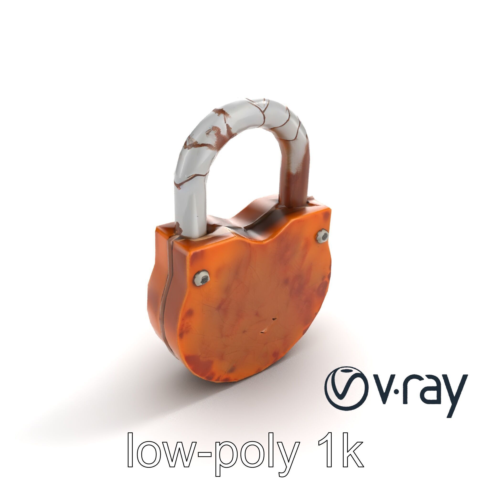 Rustic Metal Lock with Aged Texture model pack Low-poly 3D model_8