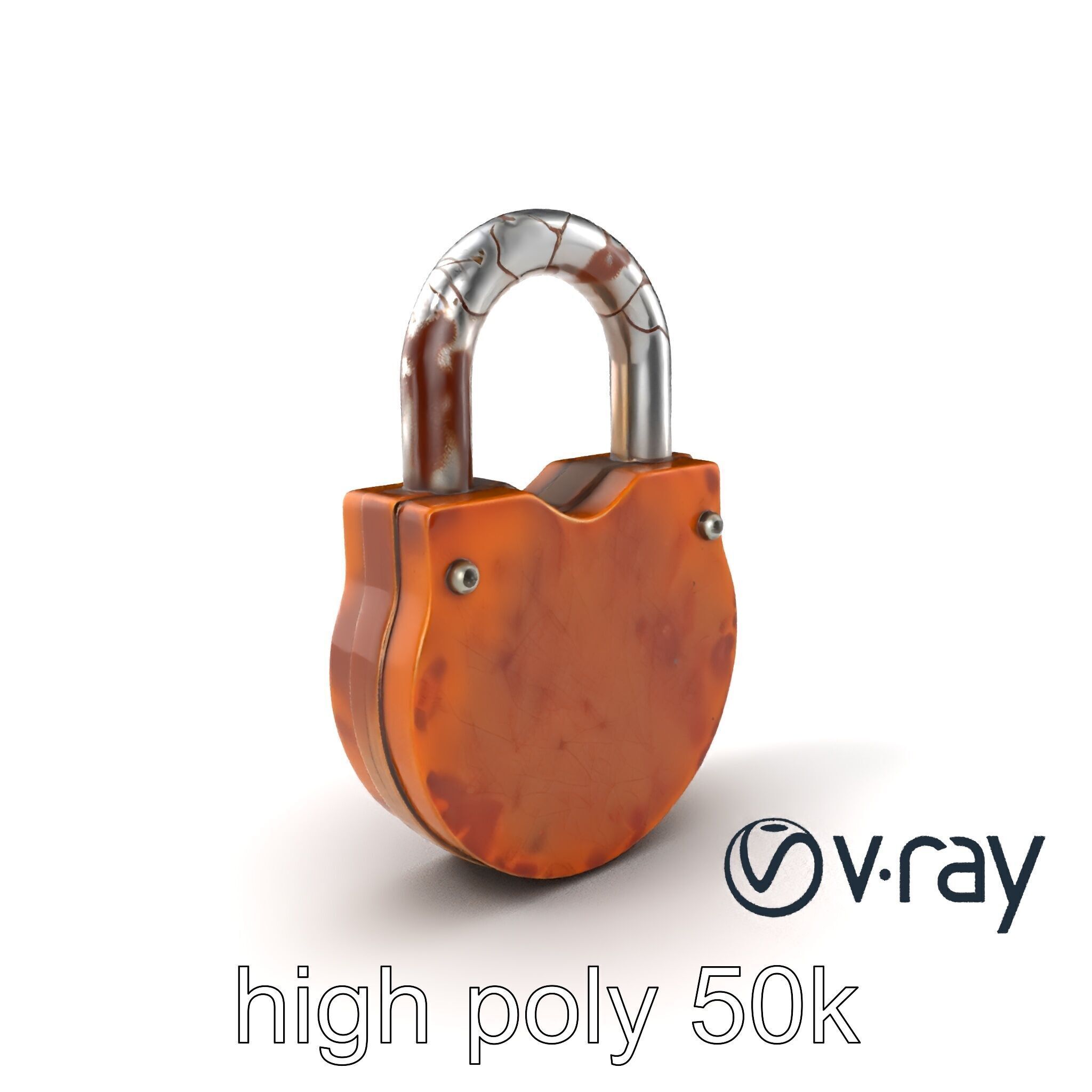 Rustic Metal Lock with Aged Texture model pack Low-poly 3D model_2