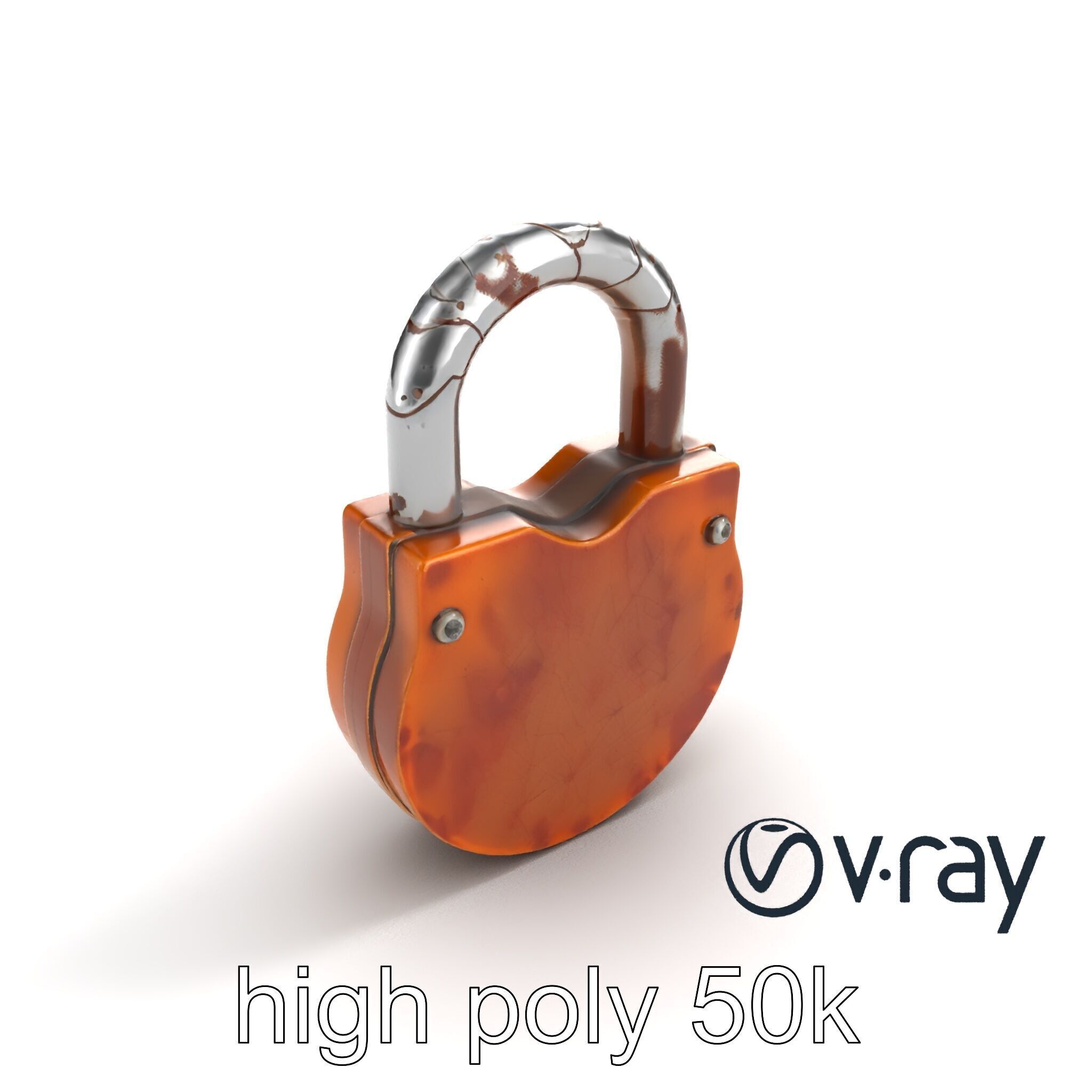 Rustic Metal Lock with Aged Texture model pack Low-poly 3D model_9