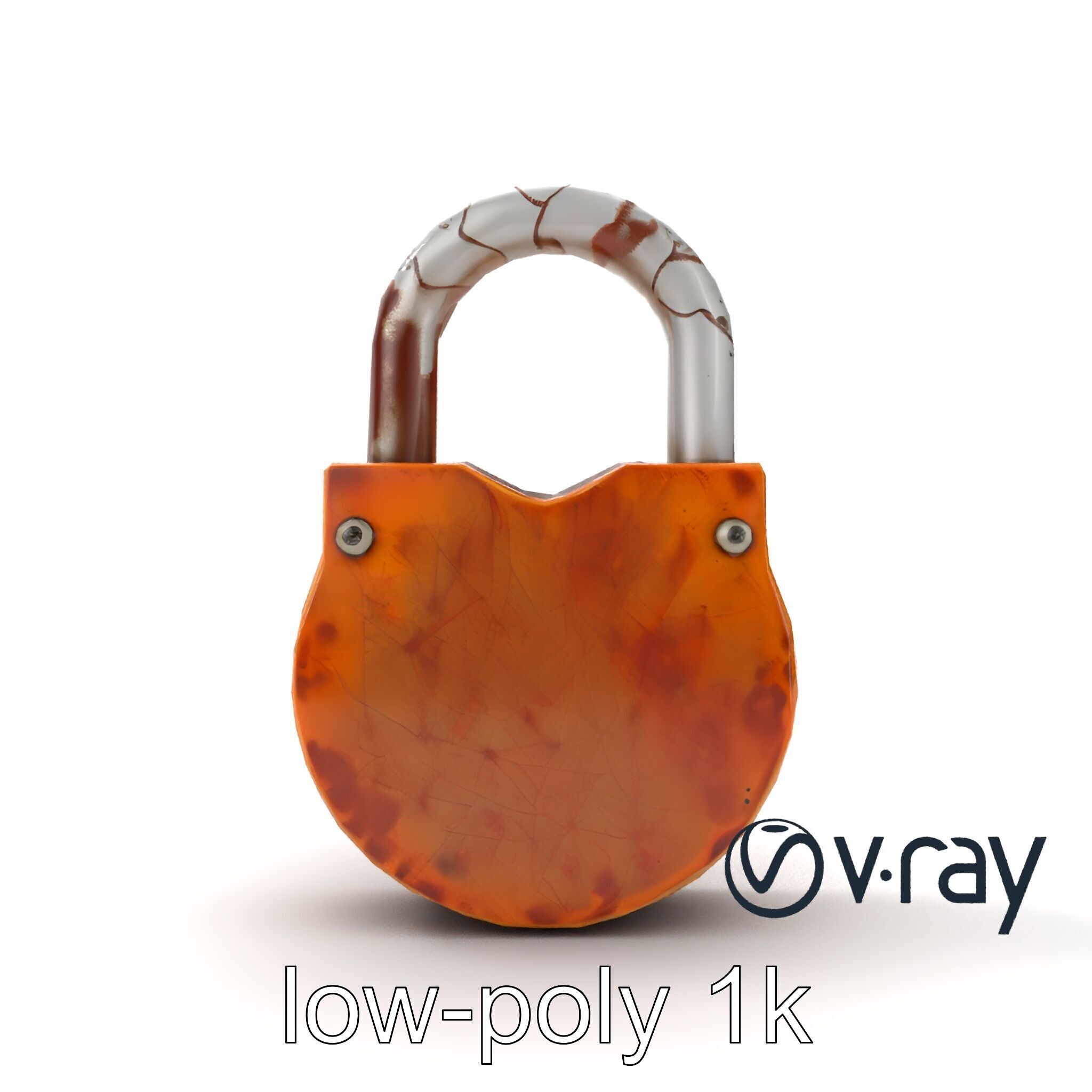 Rustic Metal Lock with Aged Texture model pack Low-poly 3D model_25