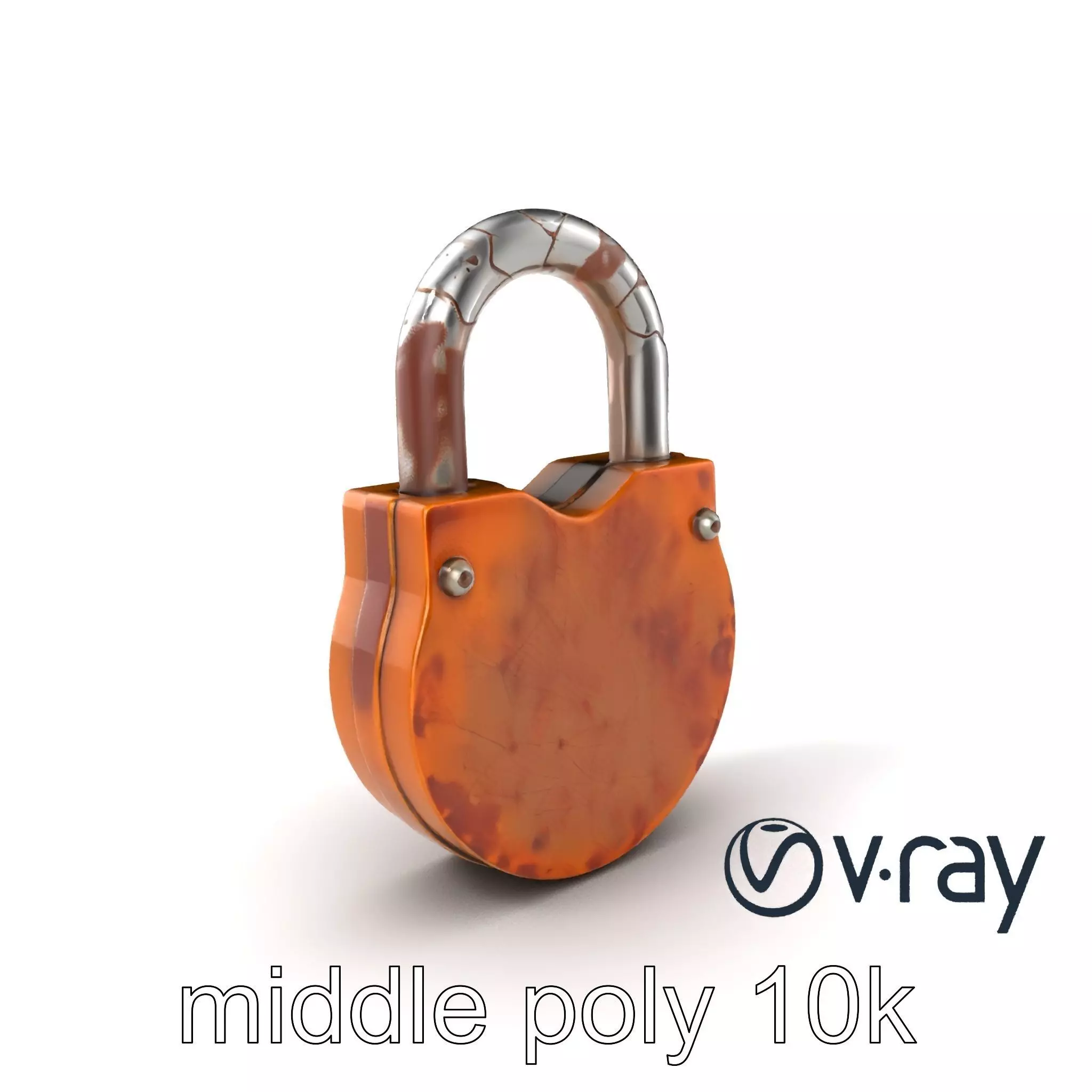 Rustic Metal Lock with Aged Texture model pack Low-poly 3D model_0