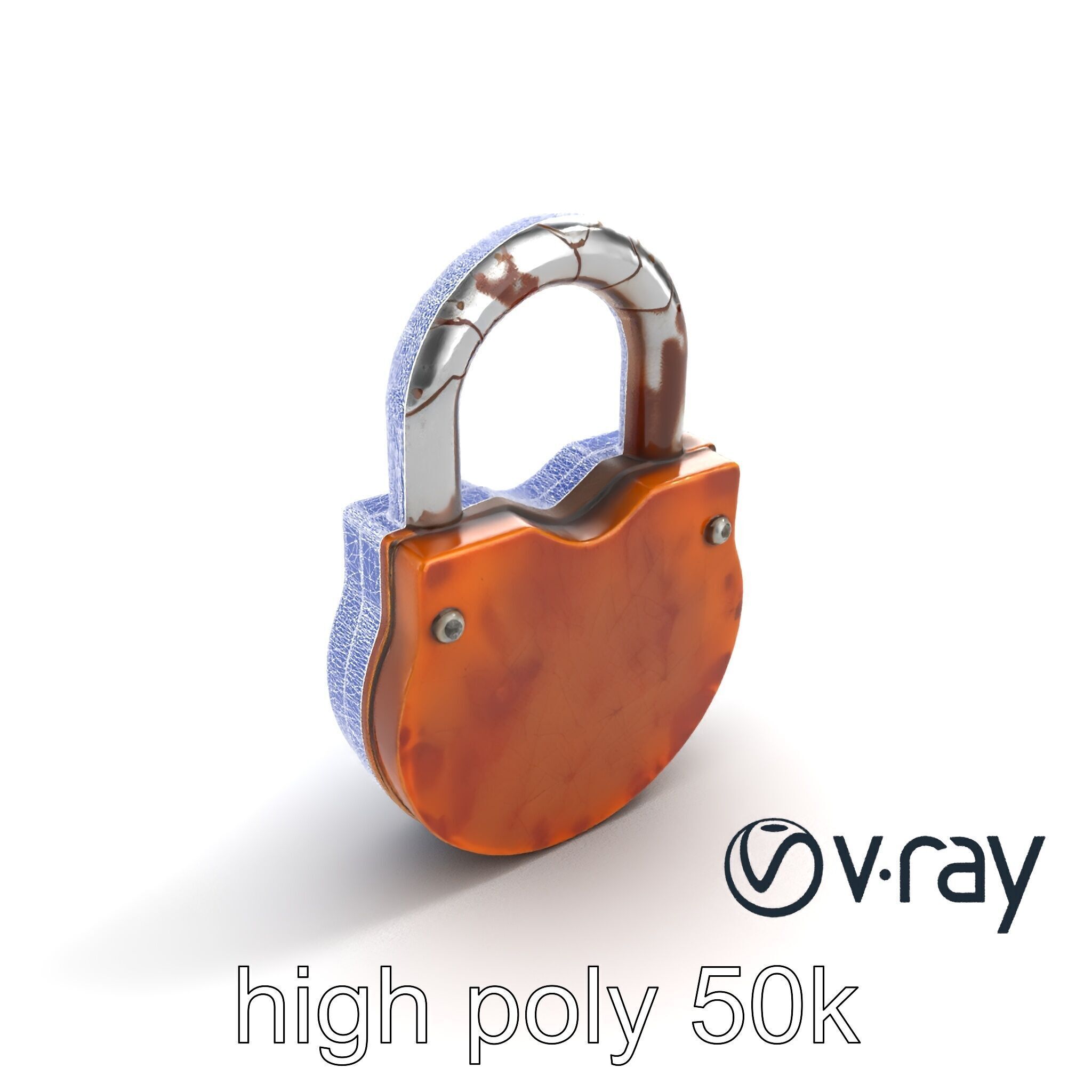 Rustic Metal Lock with Aged Texture model pack Low-poly 3D model_23