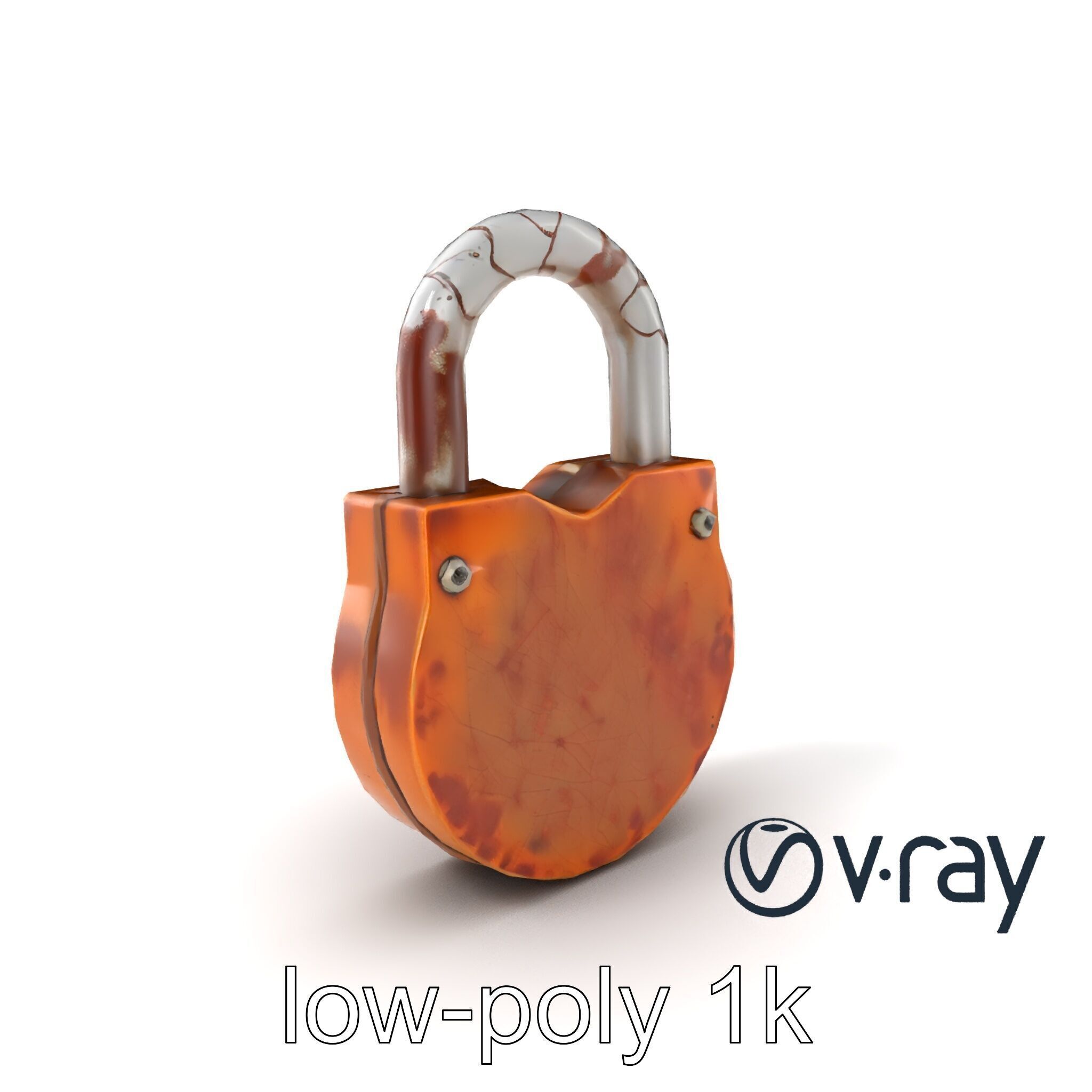 Rustic Metal Lock with Aged Texture model pack Low-poly 3D model_4