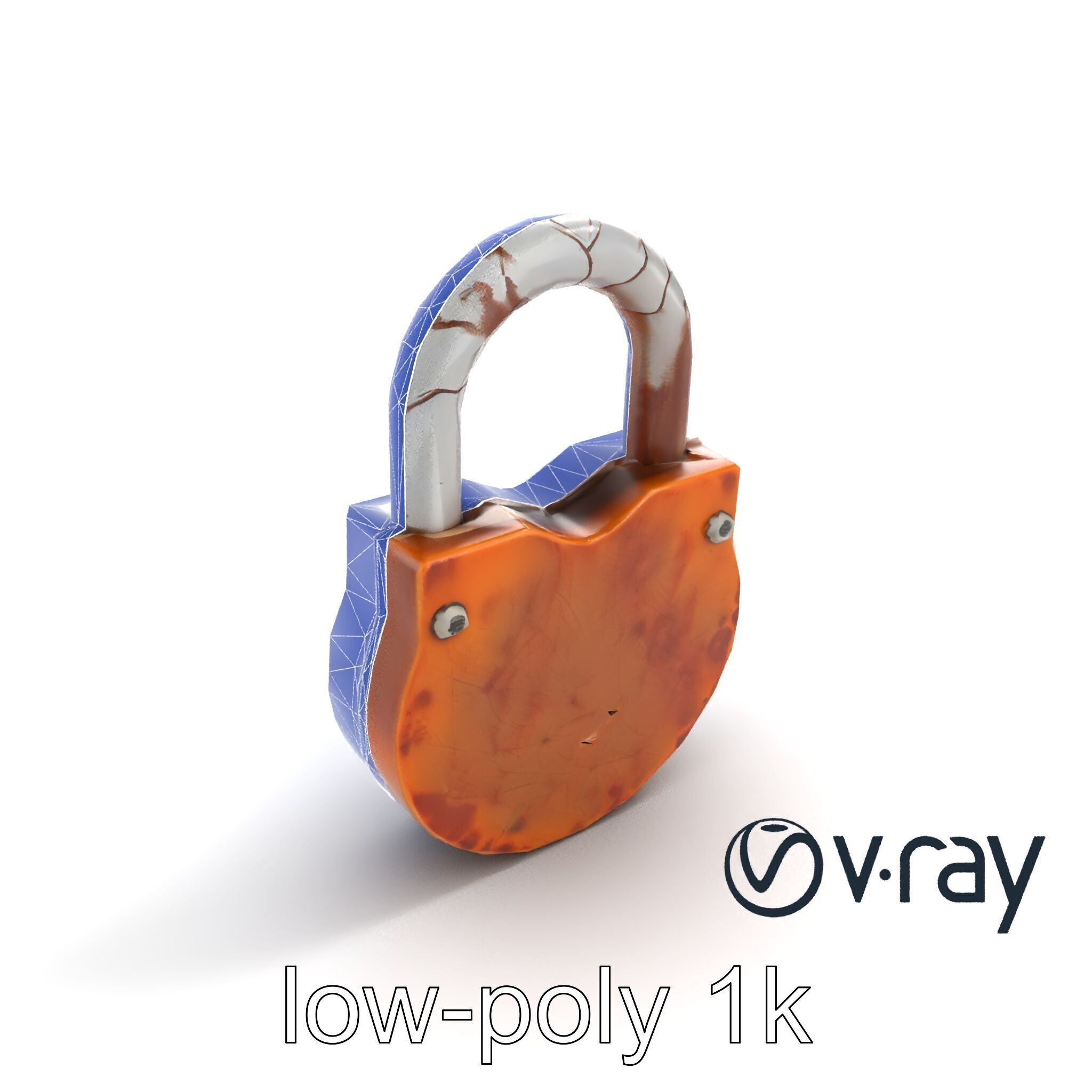 Rustic Metal Lock with Aged Texture model pack Low-poly 3D model_11