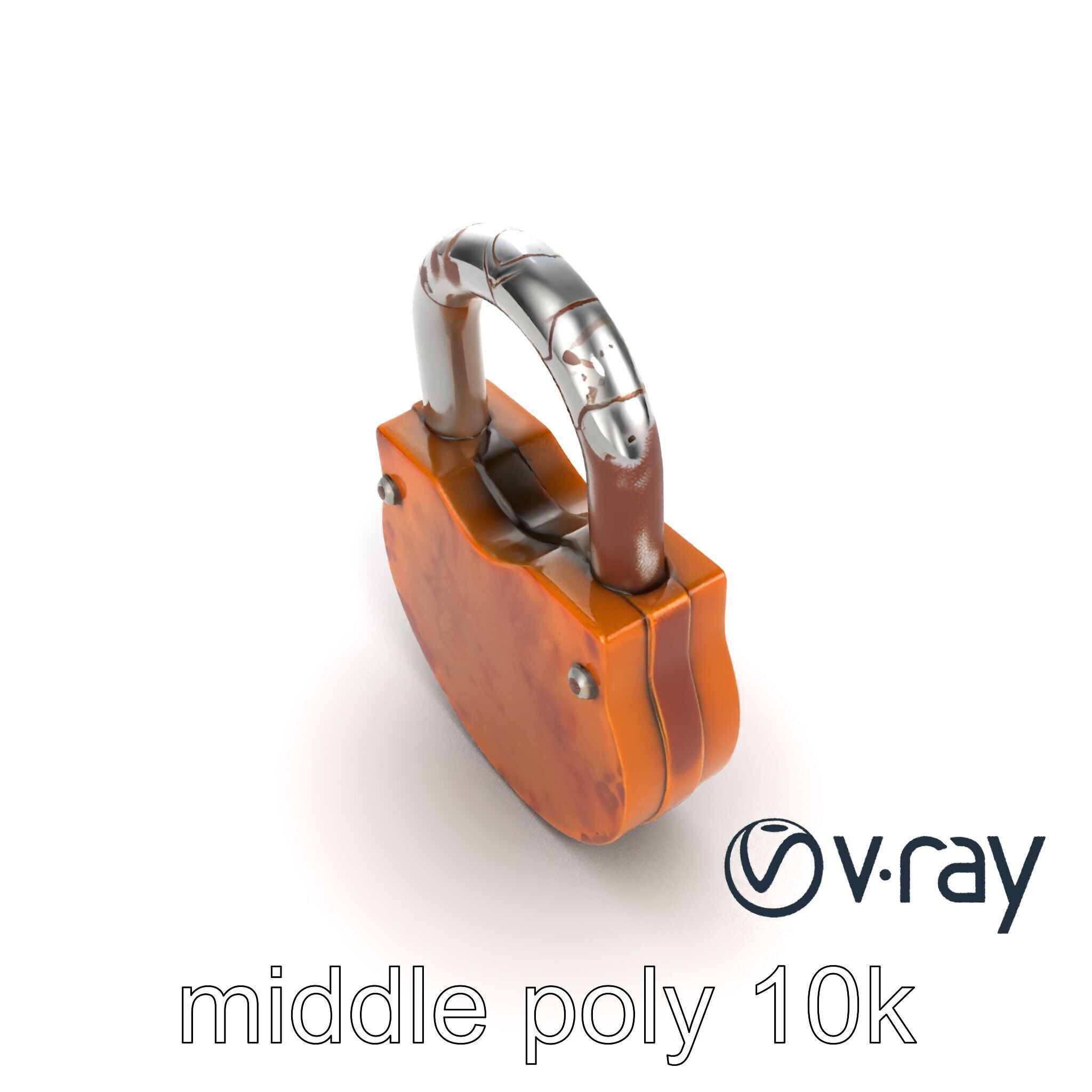 Rustic Metal Lock with Aged Texture model pack Low-poly 3D model_12