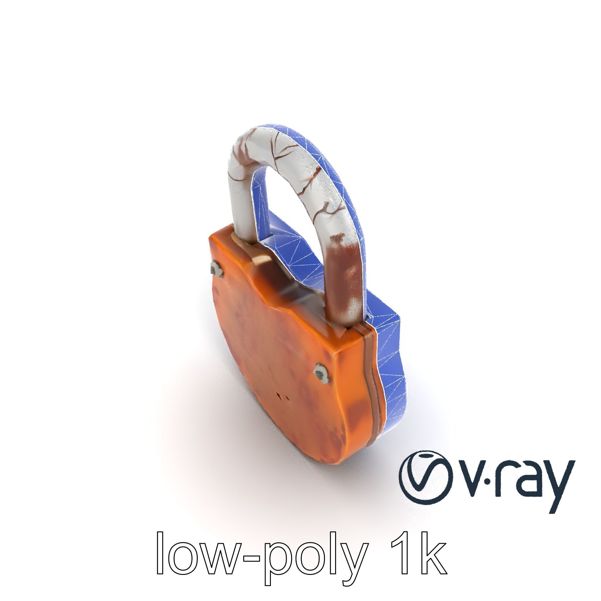 Rustic Metal Lock with Aged Texture model pack Low-poly 3D model_15