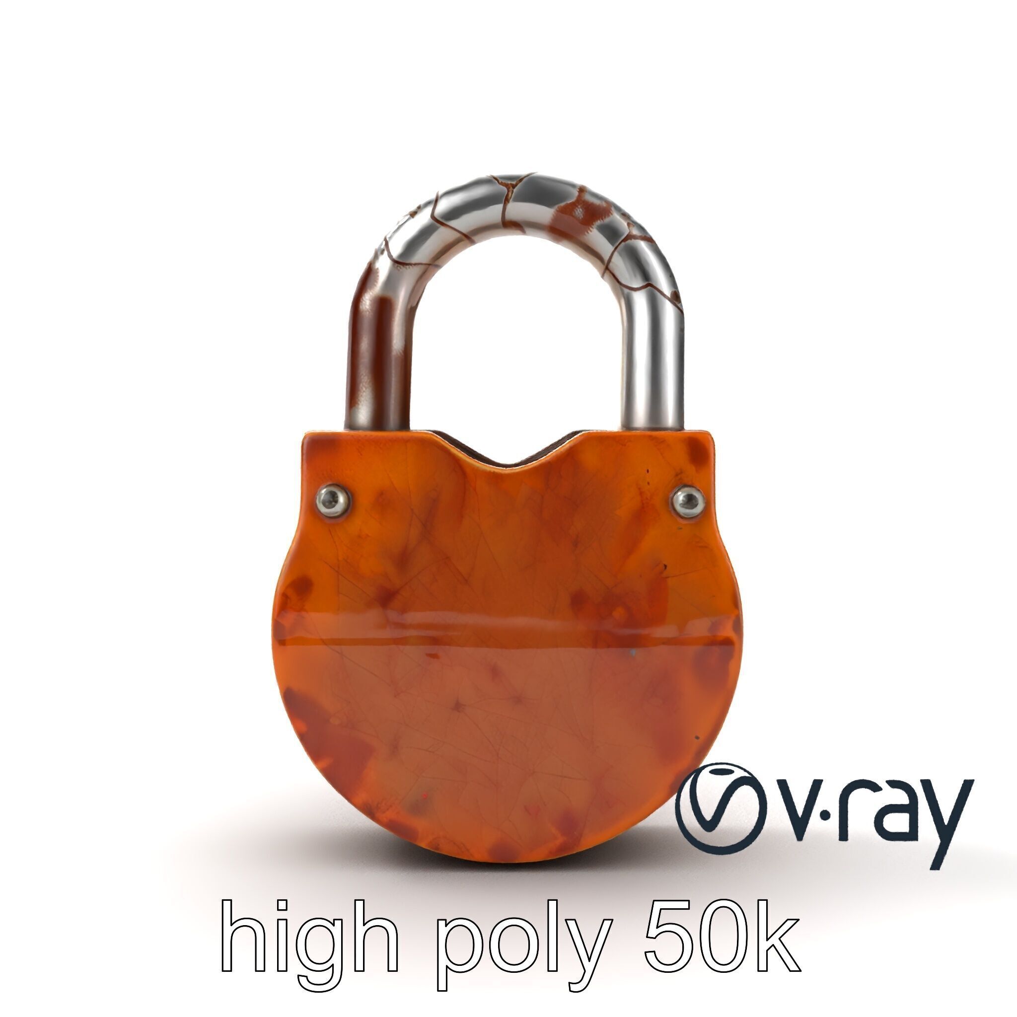 Rustic Metal Lock with Aged Texture model pack Low-poly 3D model_28
