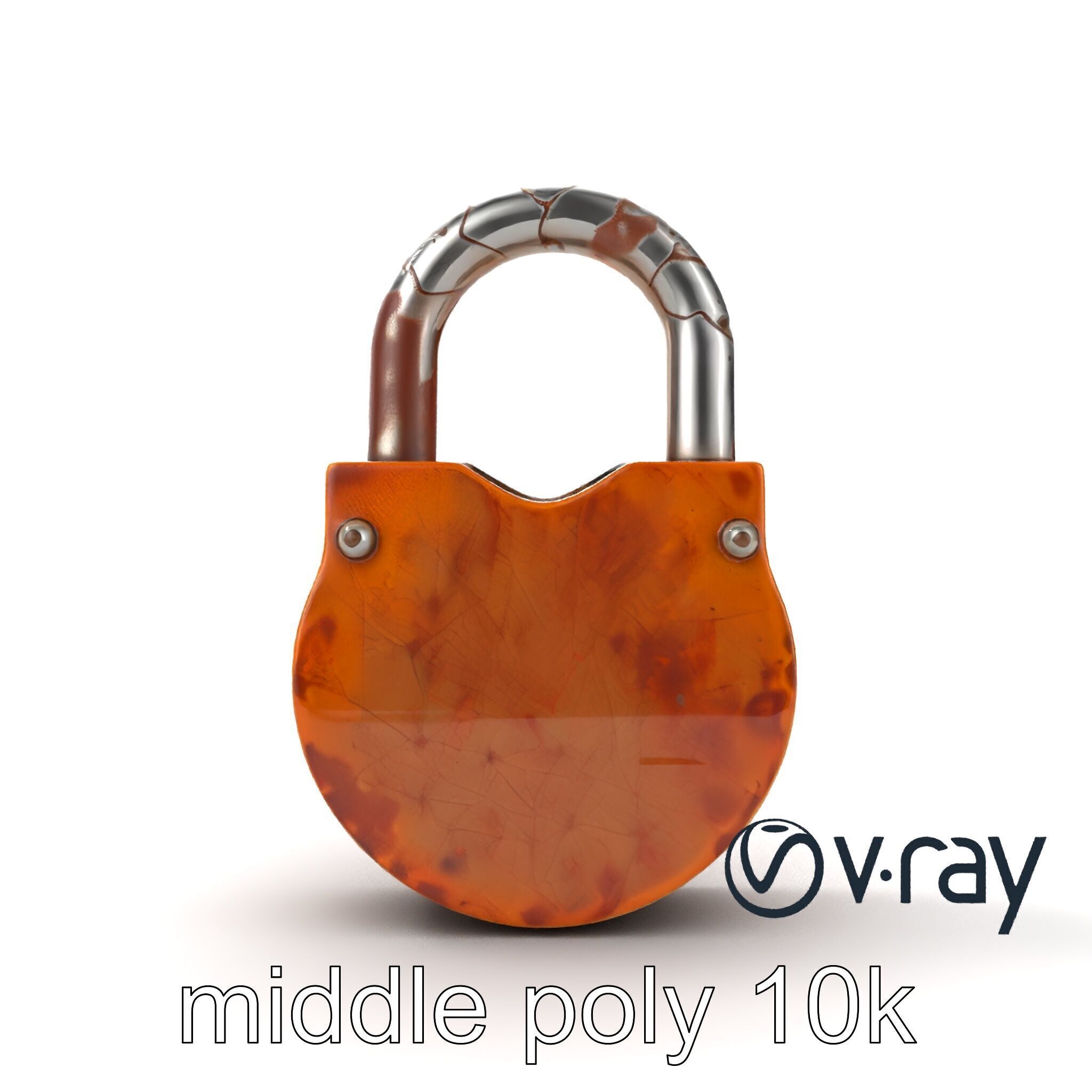 Rustic Metal Lock with Aged Texture model pack Low-poly 3D model_16