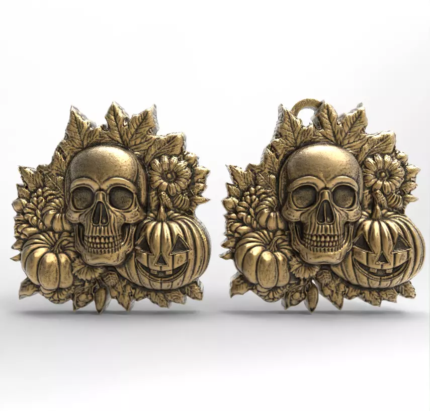 hallowen skull pumpkin decor 3D print model