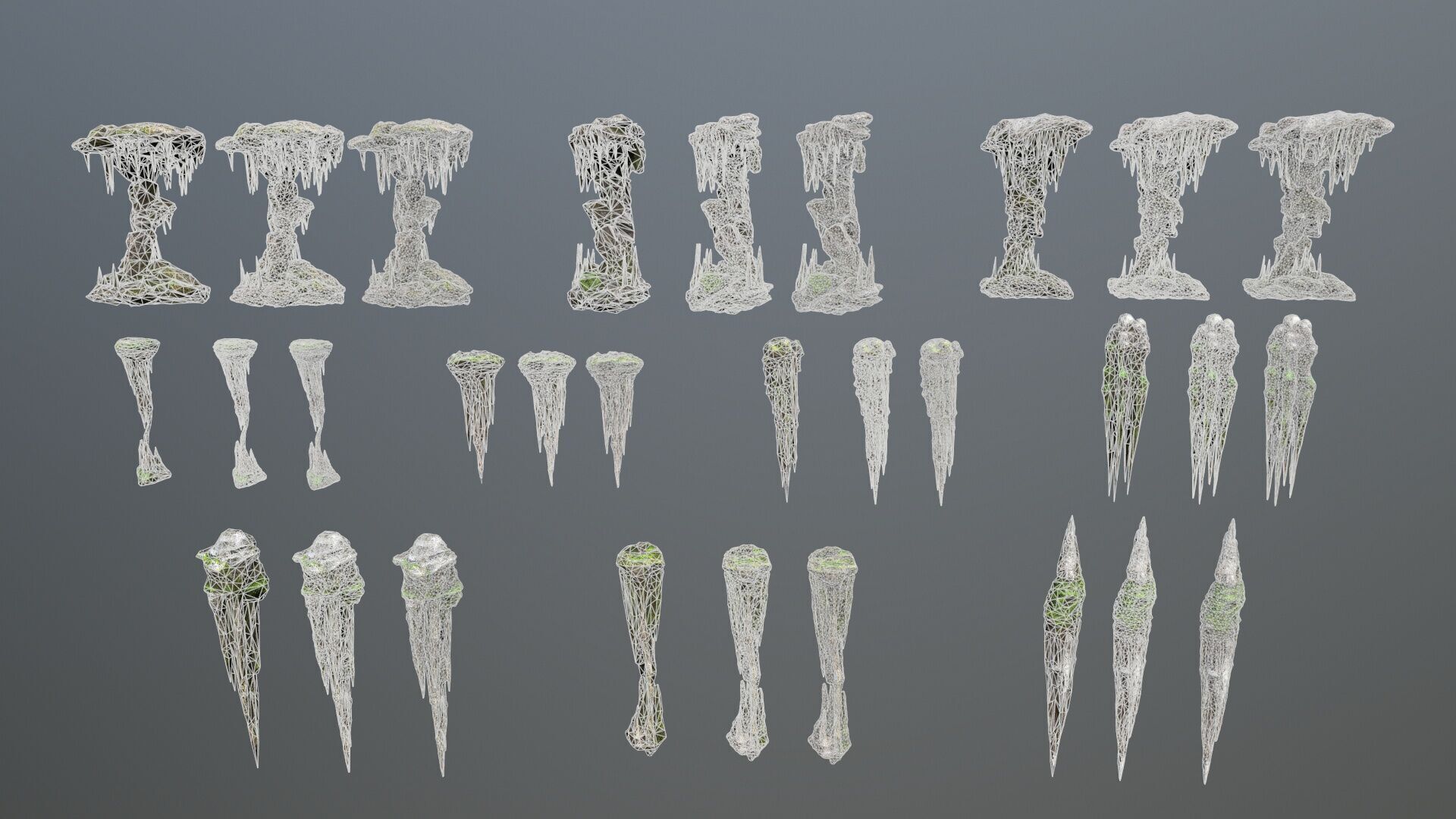 cave rocks Low-poly 3D model_22