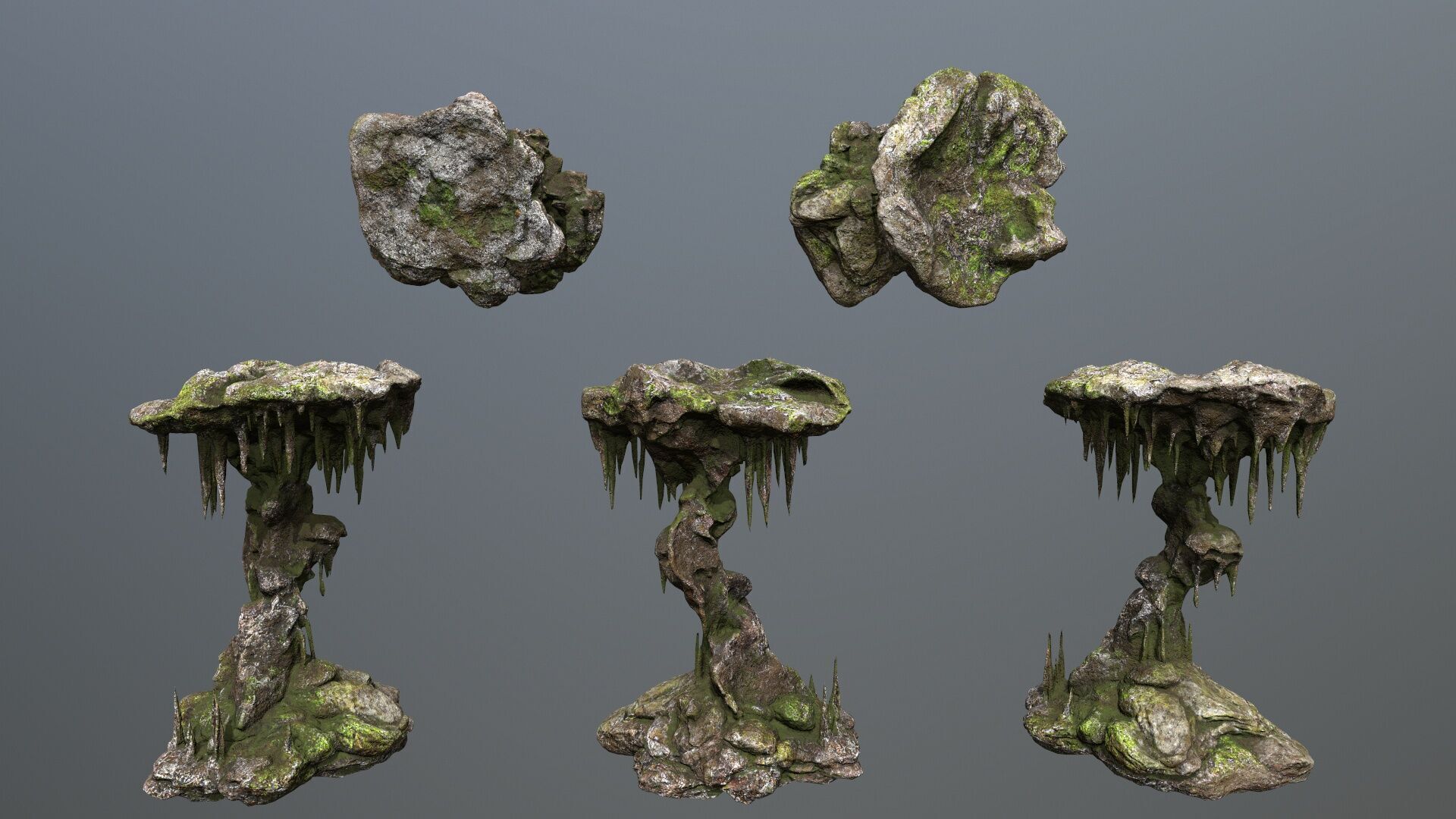 cave rocks Low-poly 3D model_11