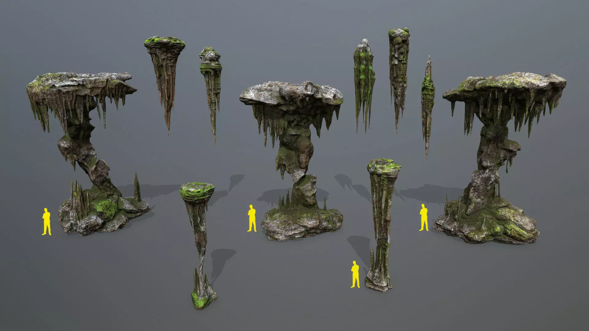 cave rocks Low-poly 3D model_0