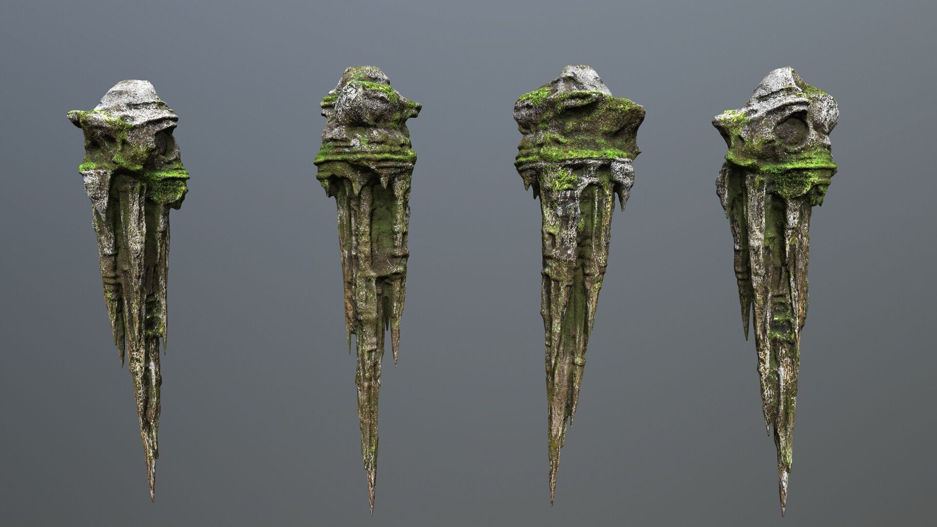 cave rocks Low-poly 3D model_14