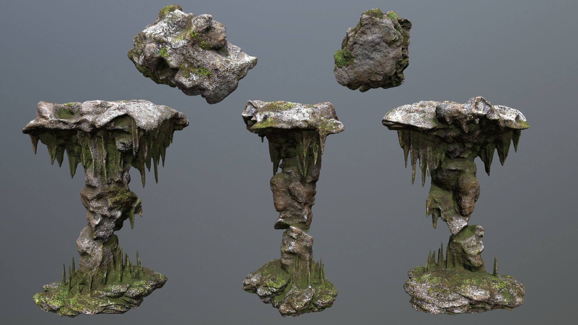 cave rocks Low-poly 3D model_13