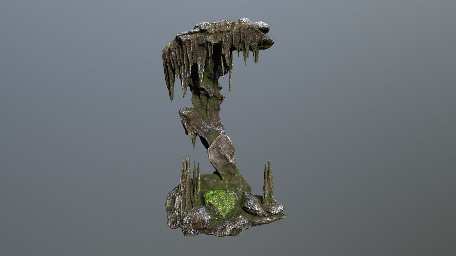cave rocks Low-poly 3D model_2