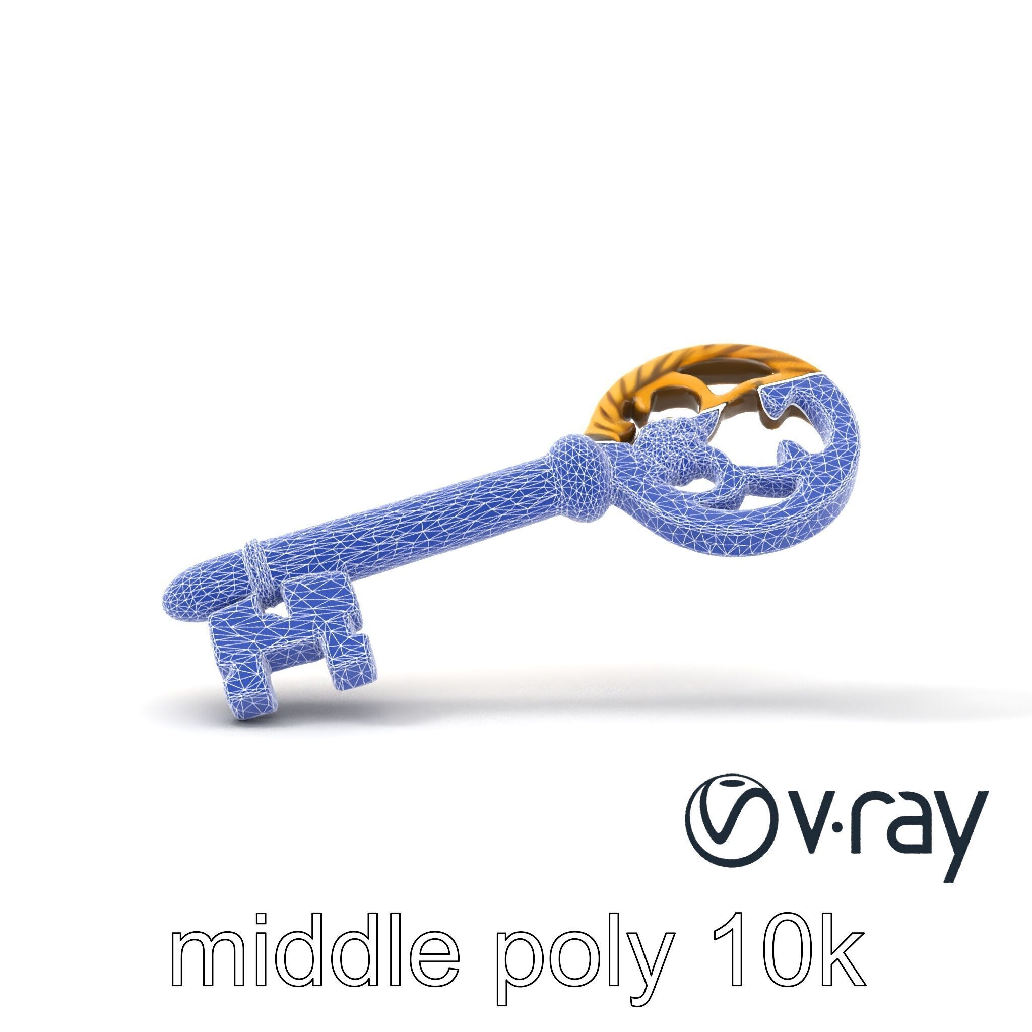 Intricate Ornate Metal Key model pack Low-poly 3D model_28