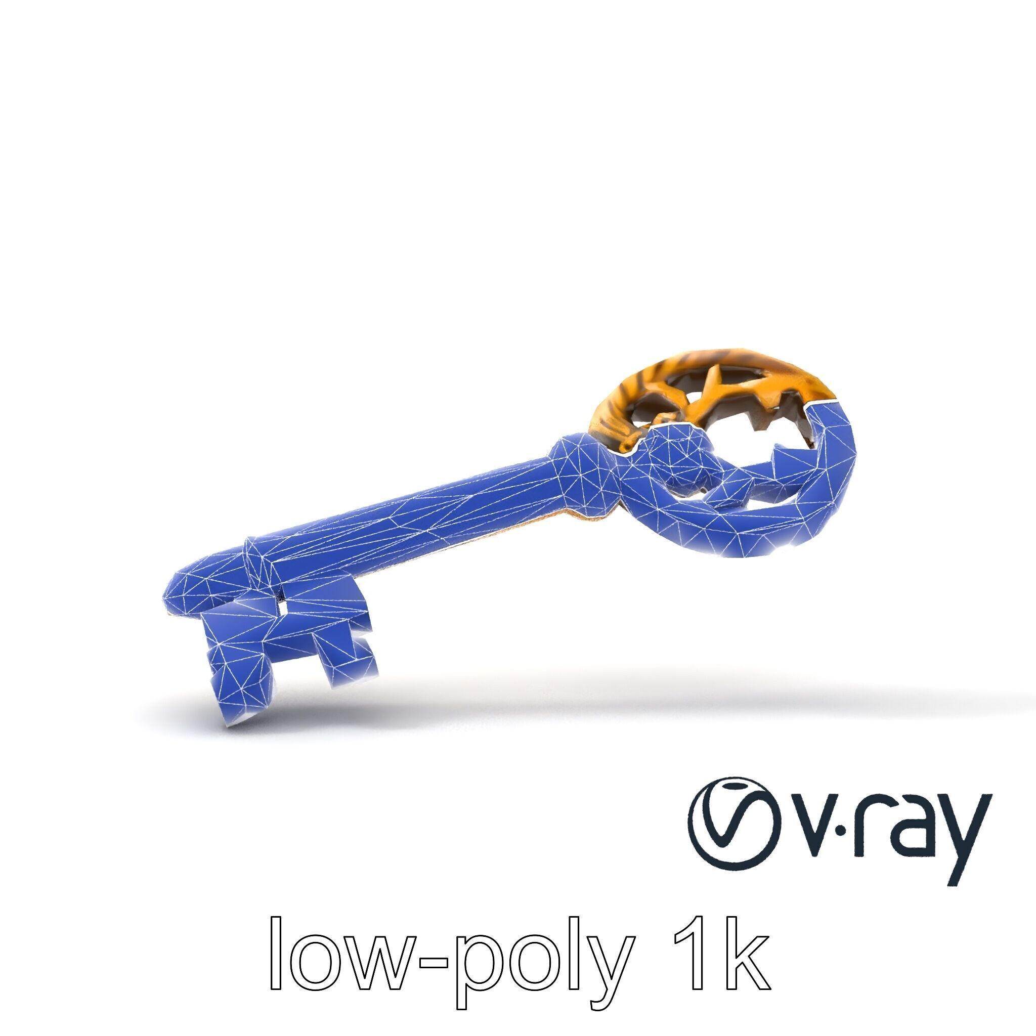 Intricate Ornate Metal Key model pack Low-poly 3D model_29