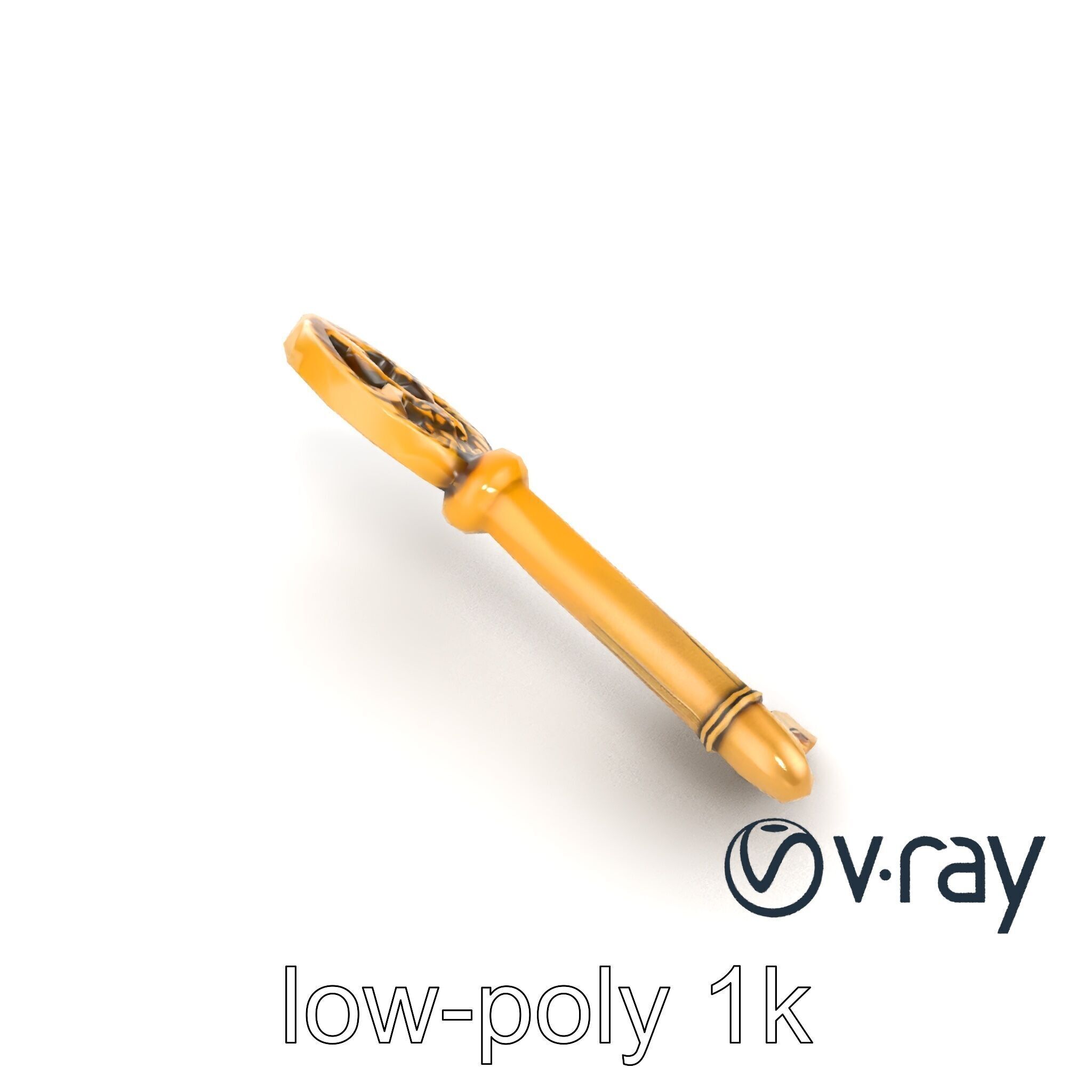 Intricate Ornate Metal Key model pack Low-poly 3D model_19