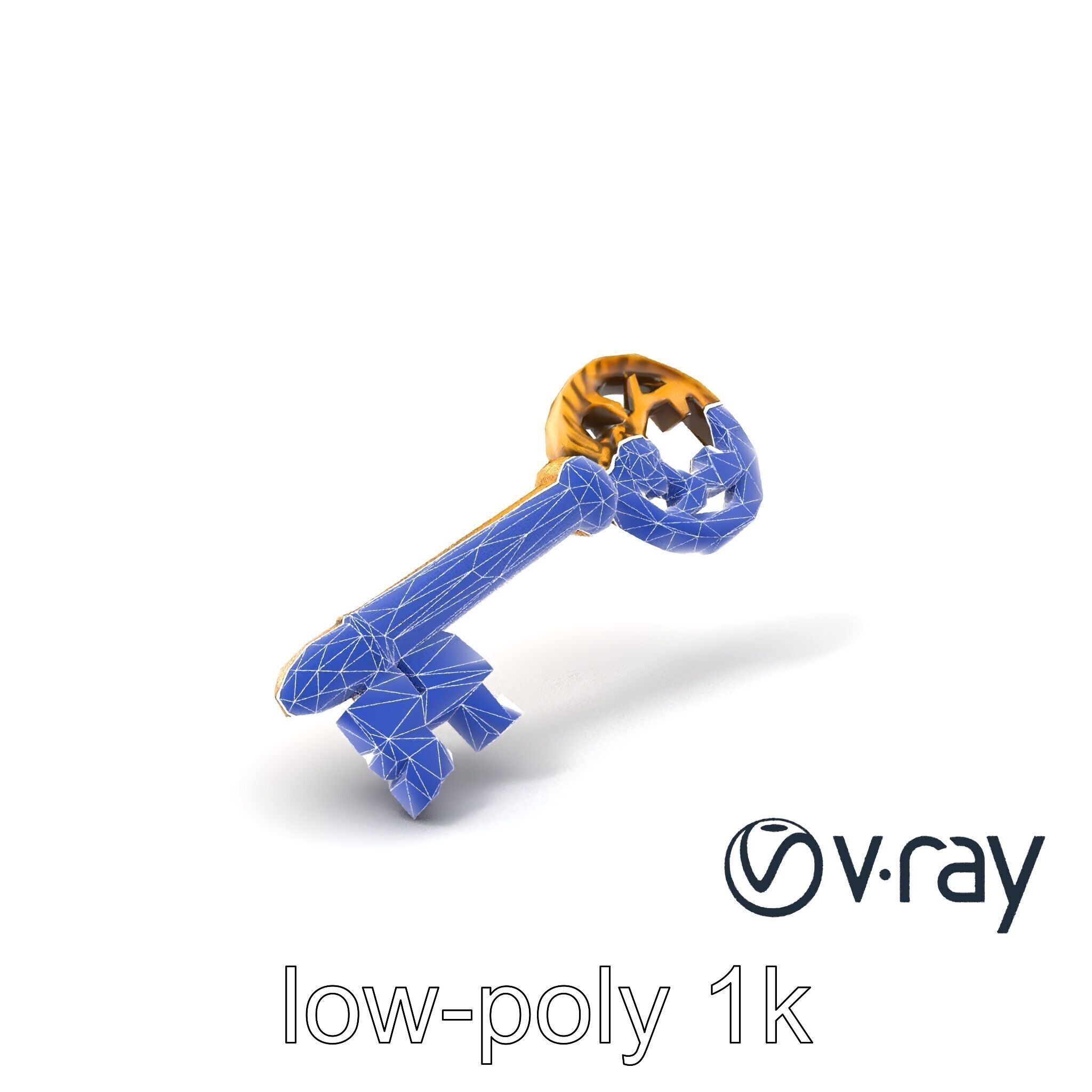 Intricate Ornate Metal Key model pack Low-poly 3D model_6