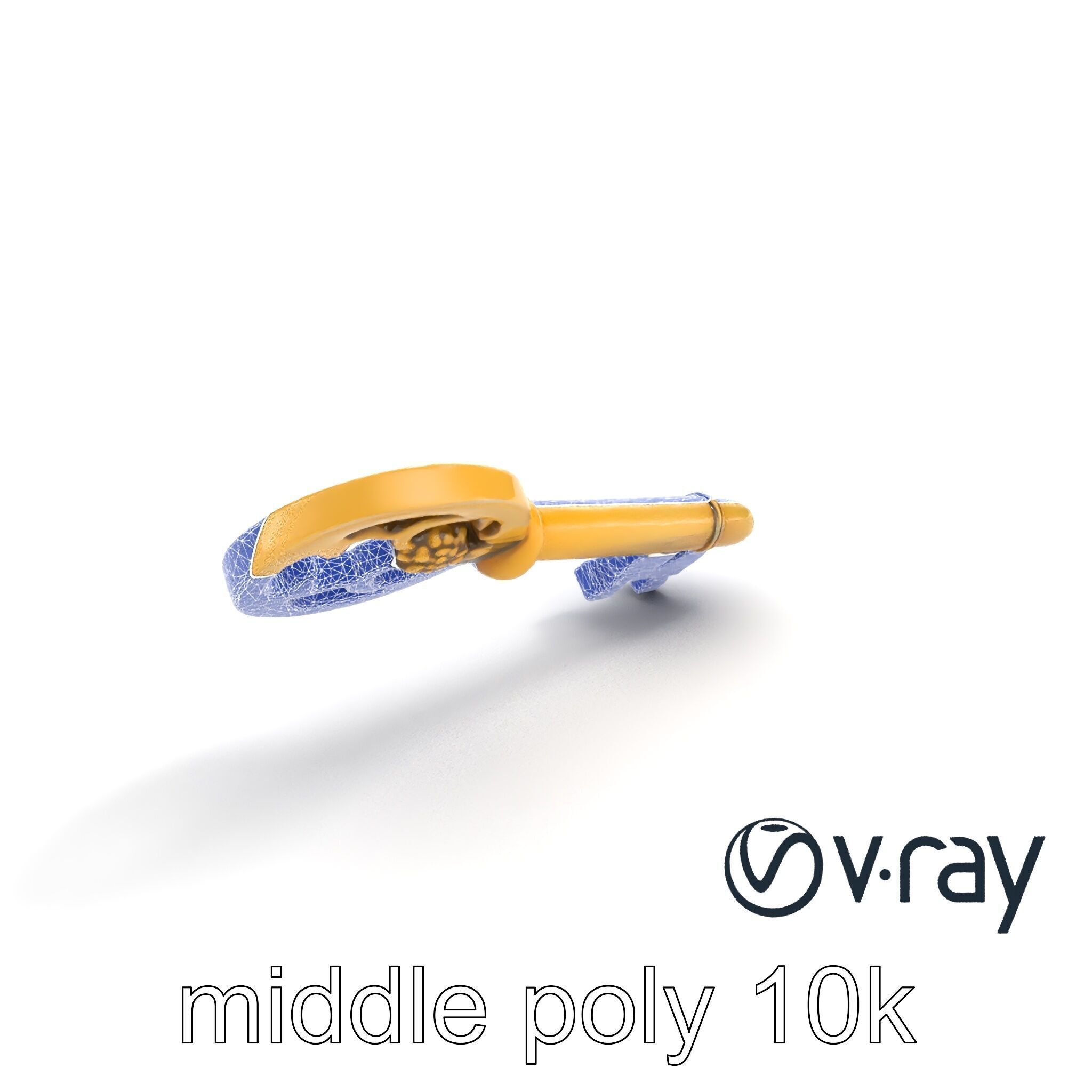 Intricate Ornate Metal Key model pack Low-poly 3D model_10