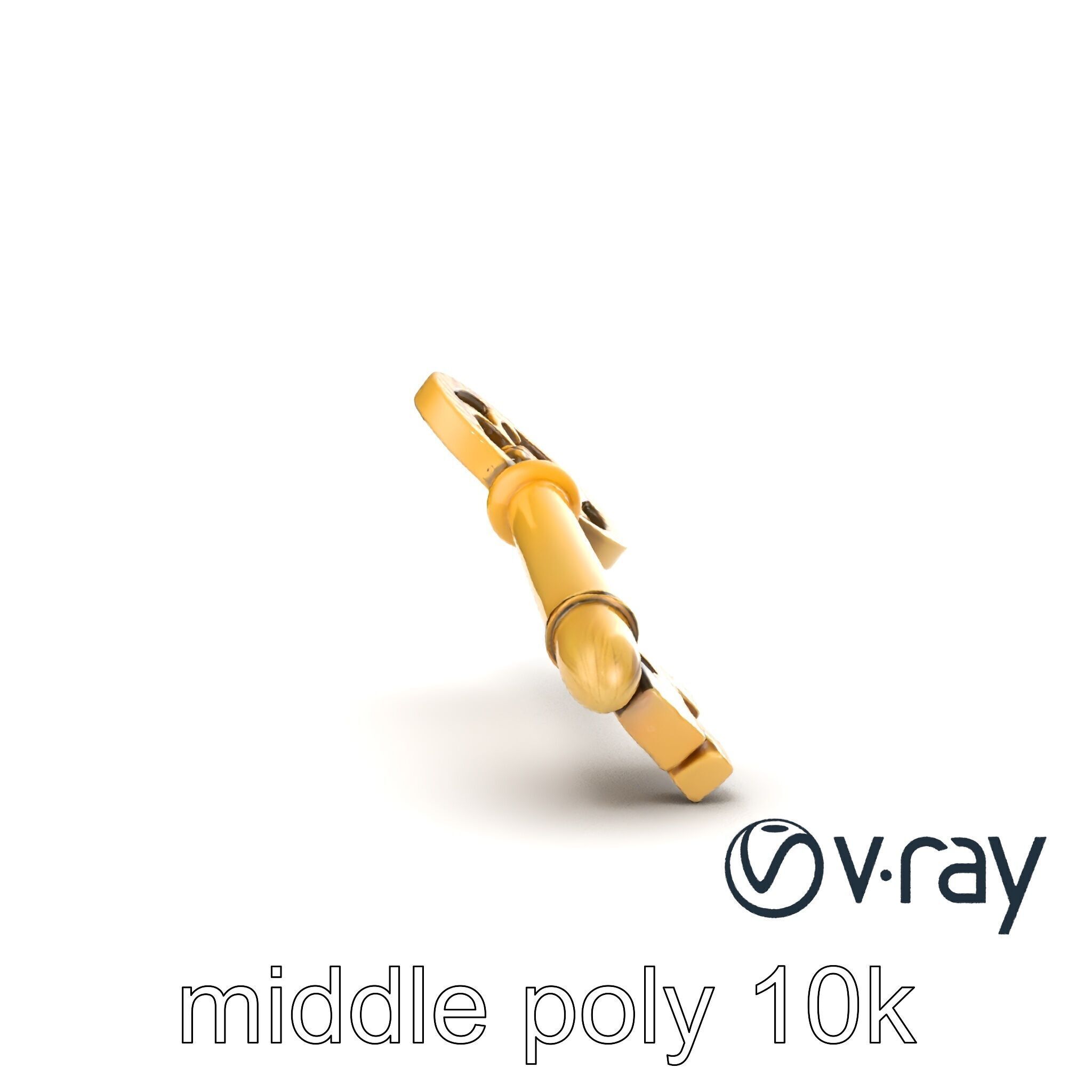 Intricate Ornate Metal Key model pack Low-poly 3D model_22