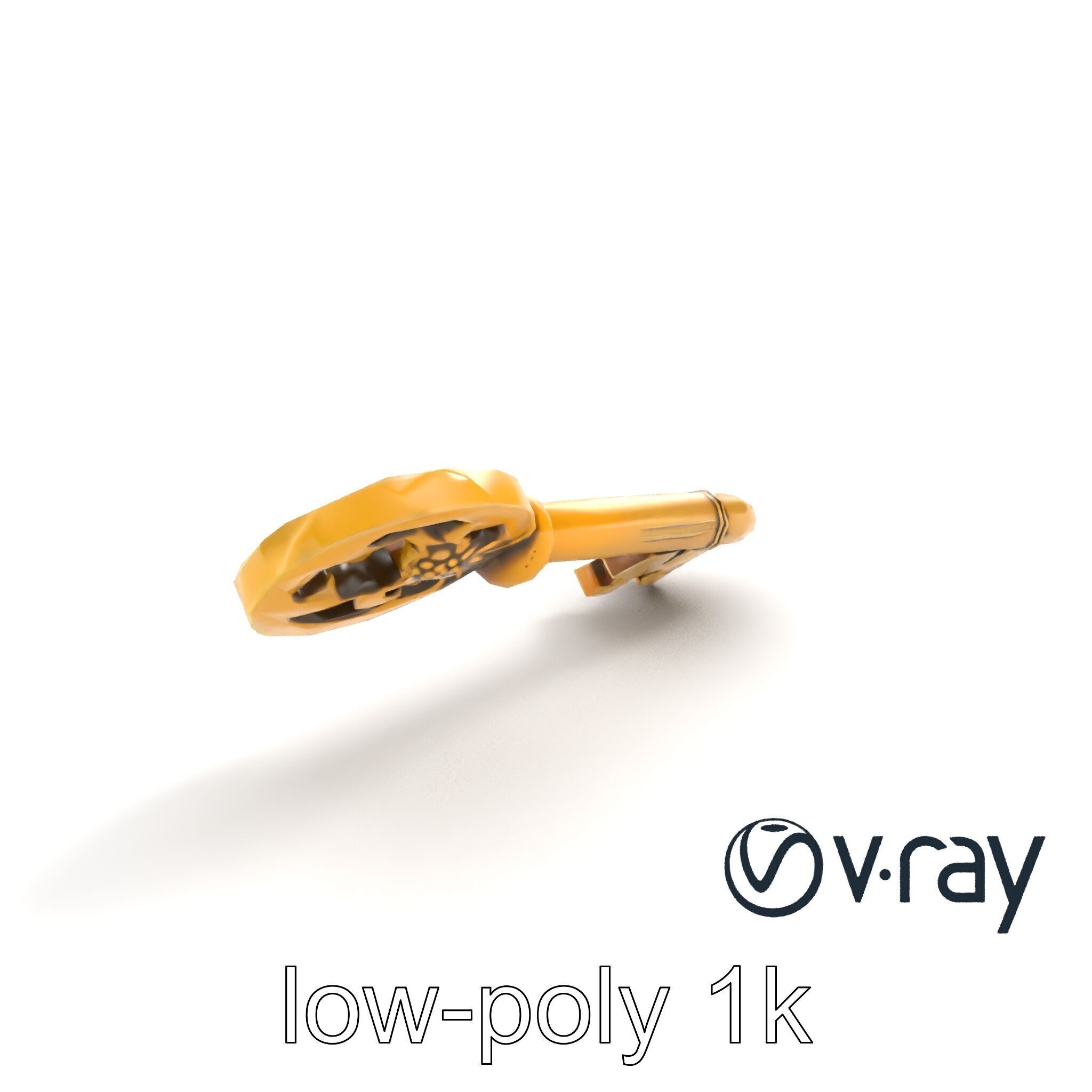 Intricate Ornate Metal Key model pack Low-poly 3D model_8