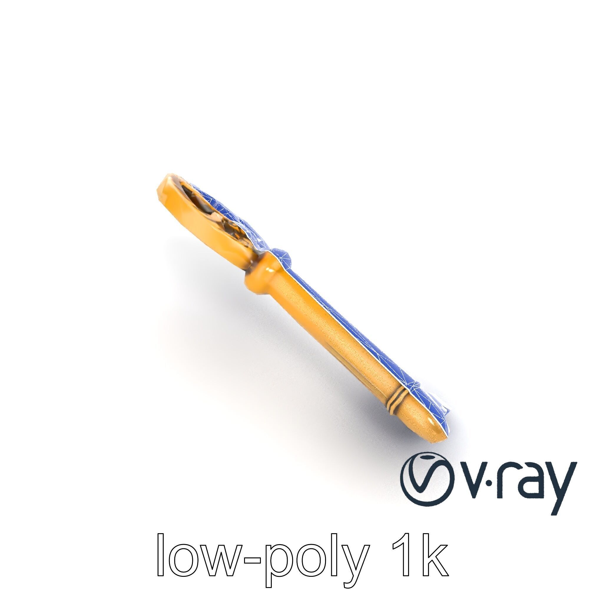 Intricate Ornate Metal Key model pack Low-poly 3D model_14