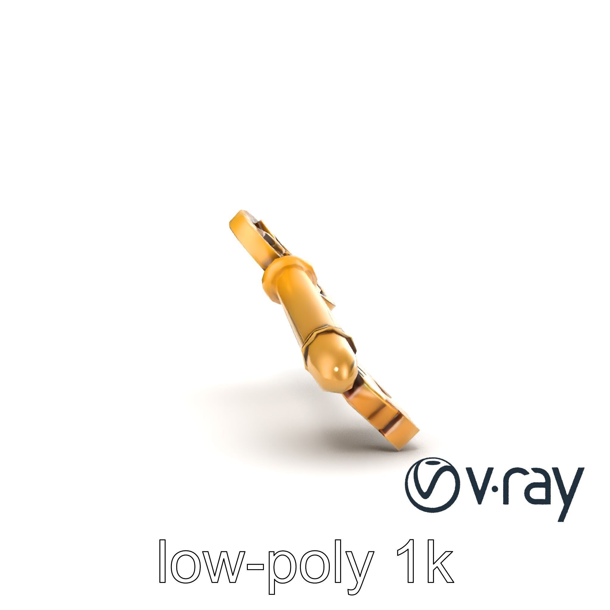 Intricate Ornate Metal Key model pack Low-poly 3D model_13