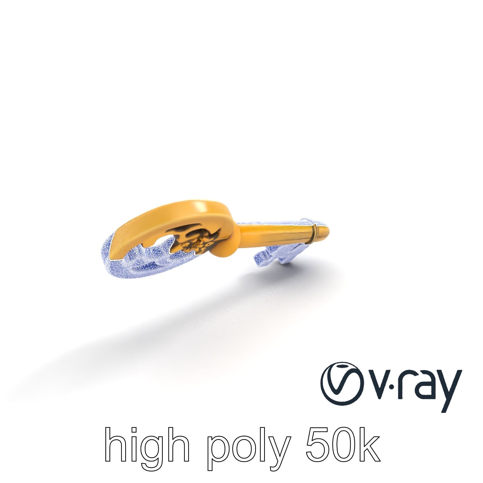 Intricate Ornate Metal Key model pack Low-poly 3D model_11