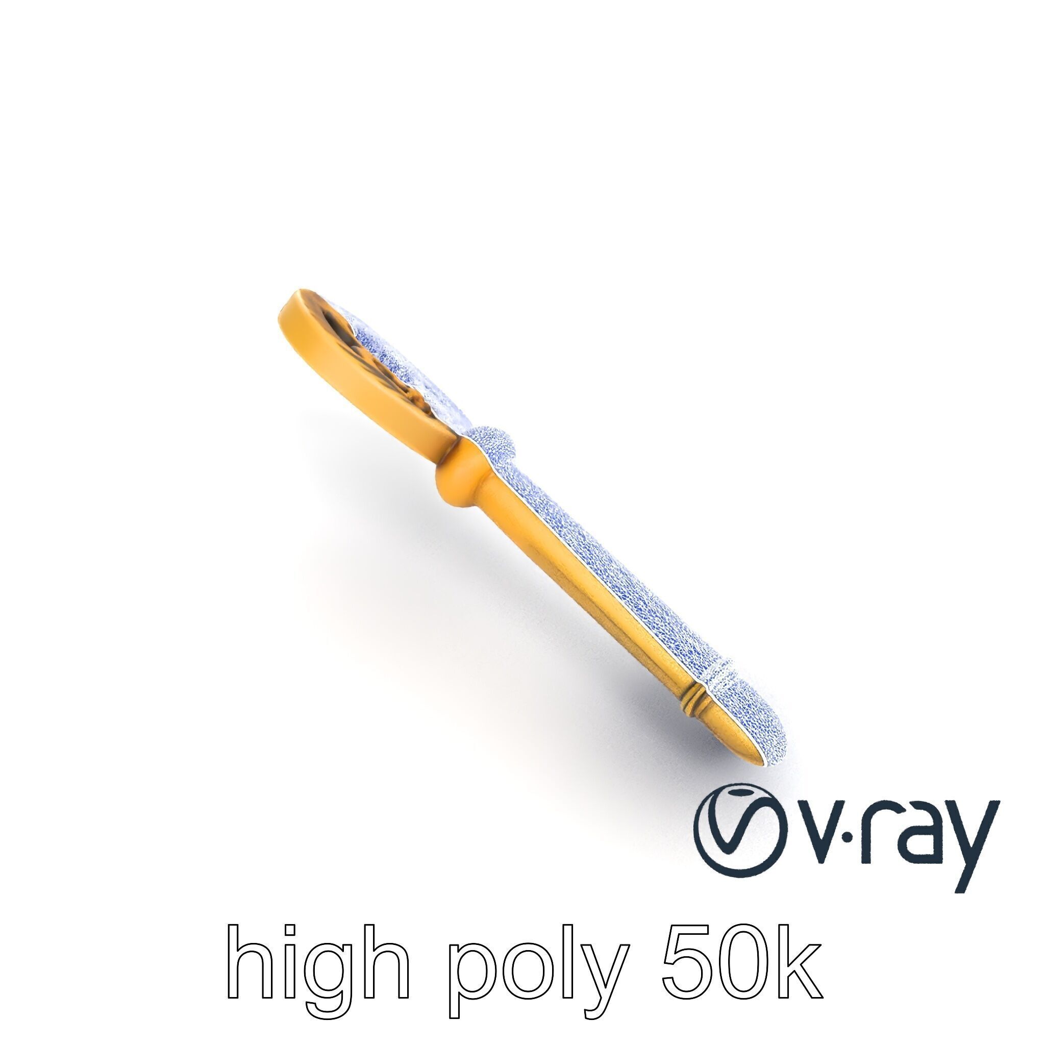 Intricate Ornate Metal Key model pack Low-poly 3D model_15