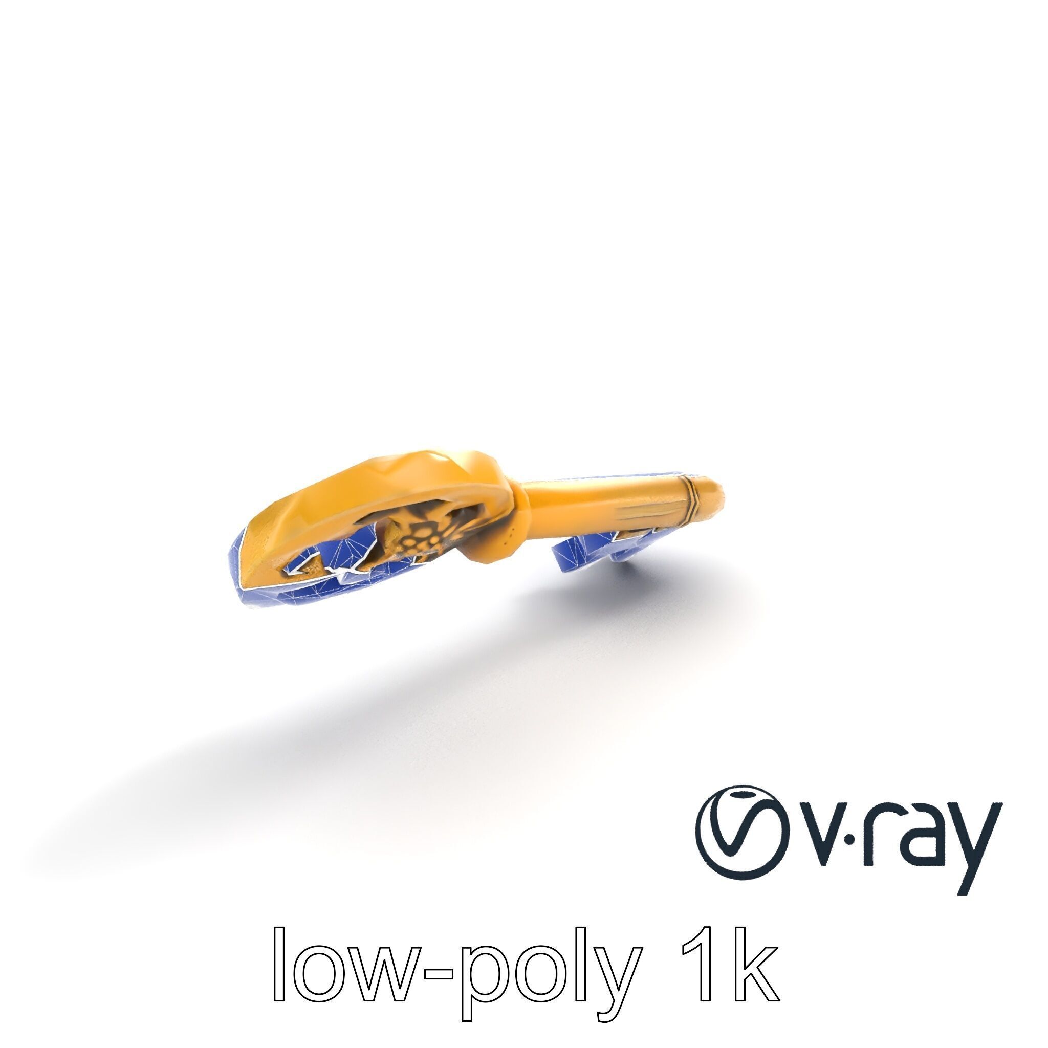 Intricate Ornate Metal Key model pack Low-poly 3D model_20