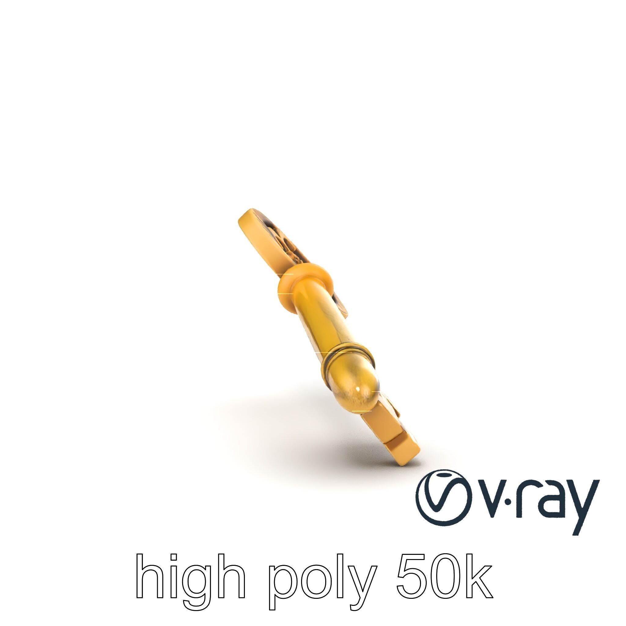 Intricate Ornate Metal Key model pack Low-poly 3D model_24