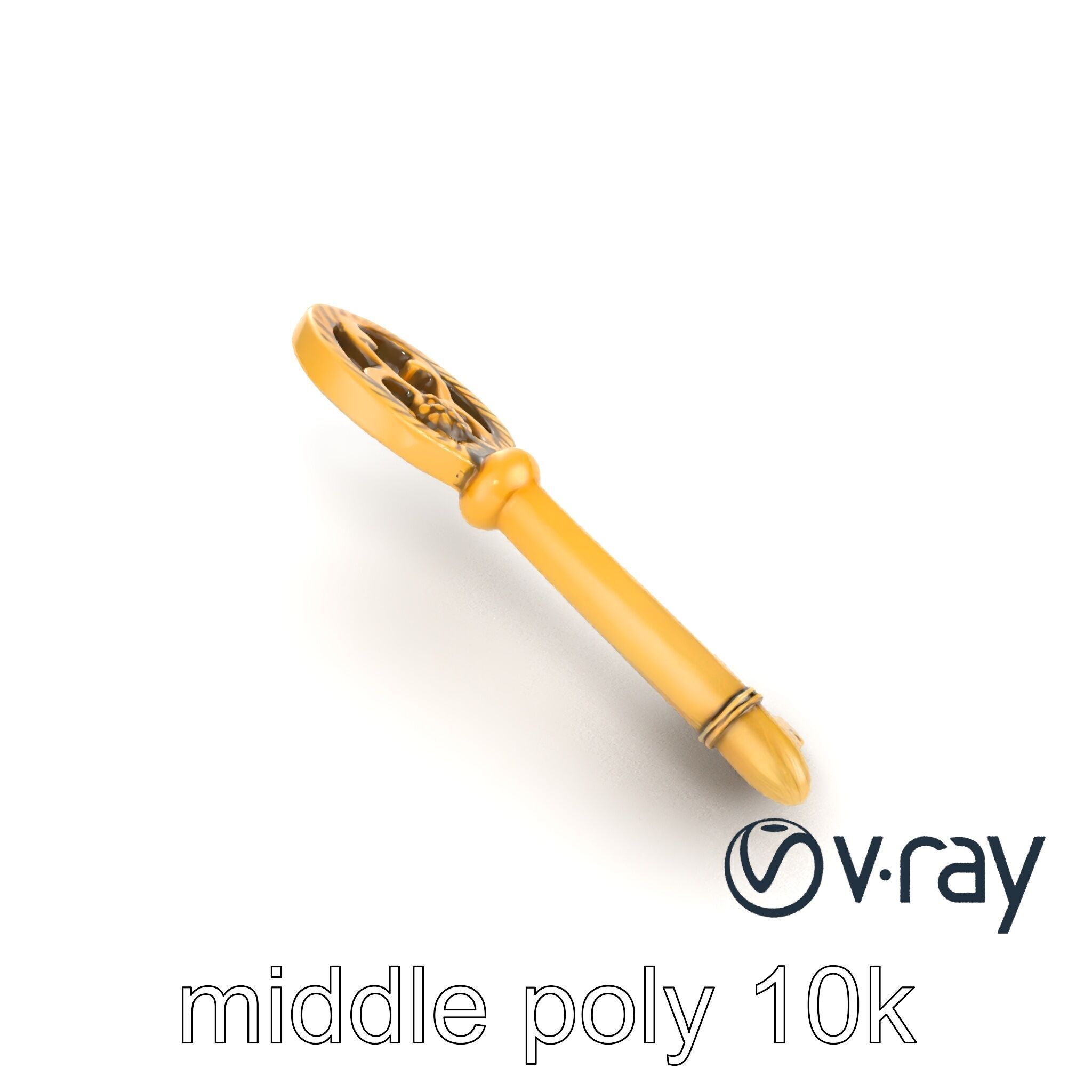 Intricate Ornate Metal Key model pack Low-poly 3D model_12