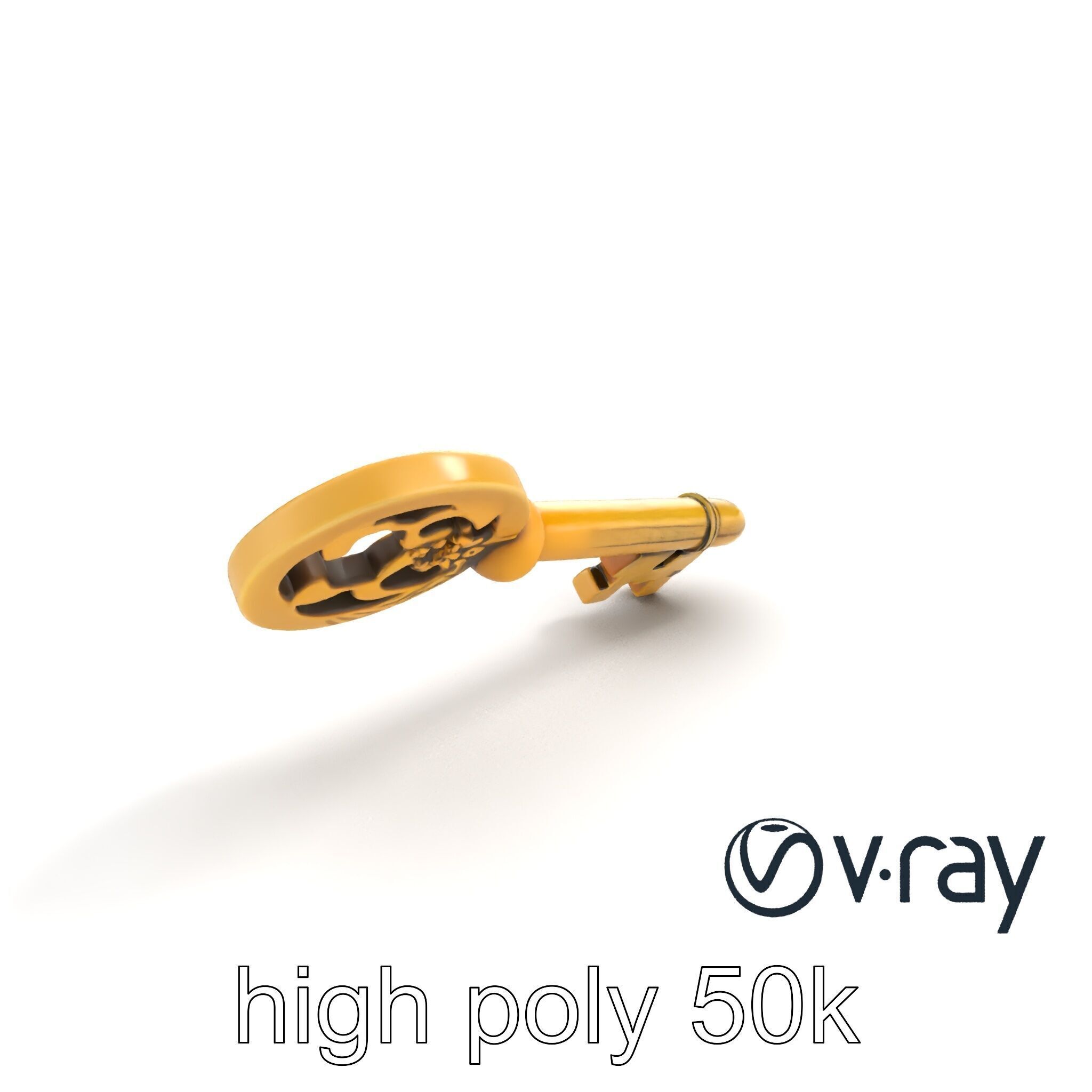 Intricate Ornate Metal Key model pack Low-poly 3D model_9
