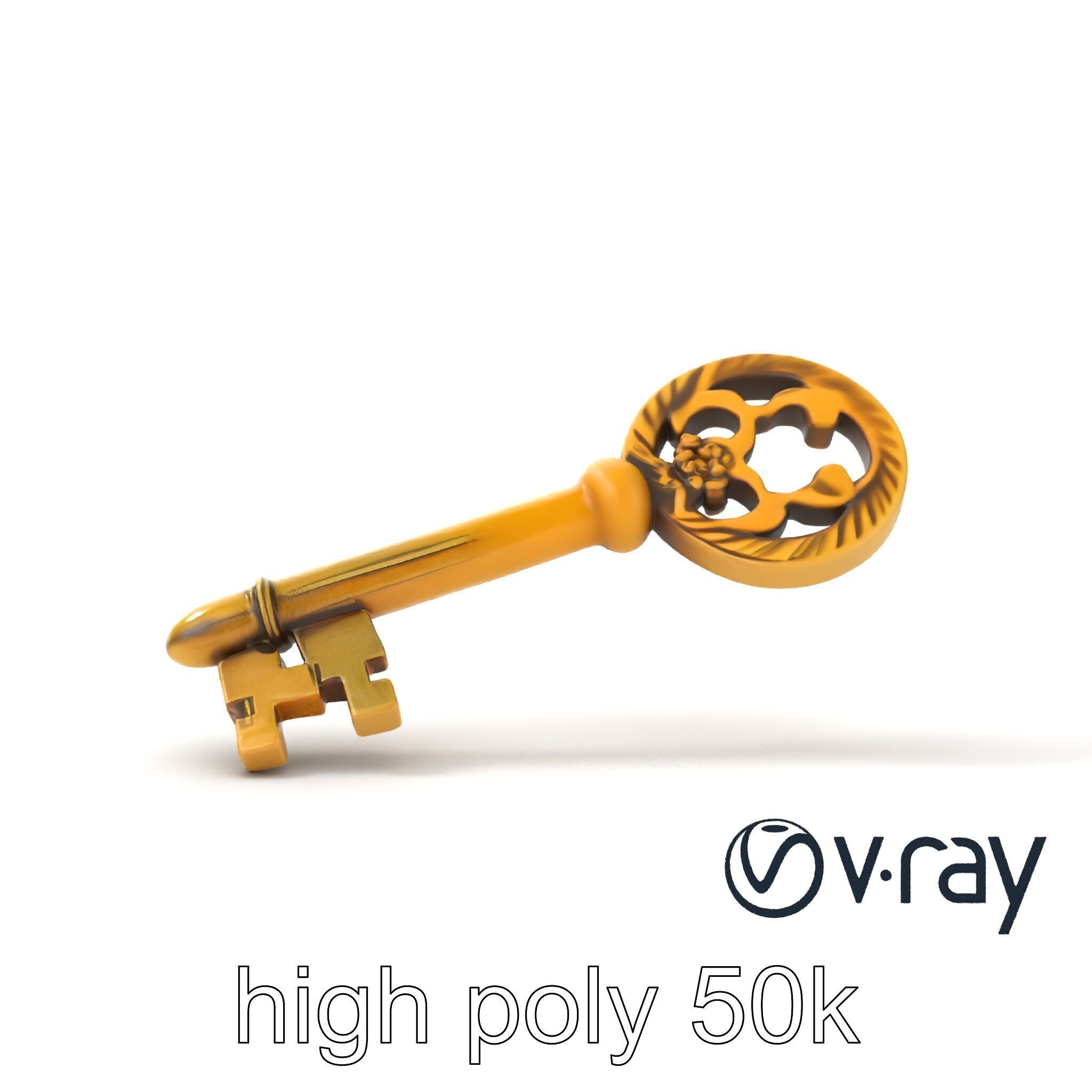 Intricate Ornate Metal Key model pack Low-poly 3D model_23